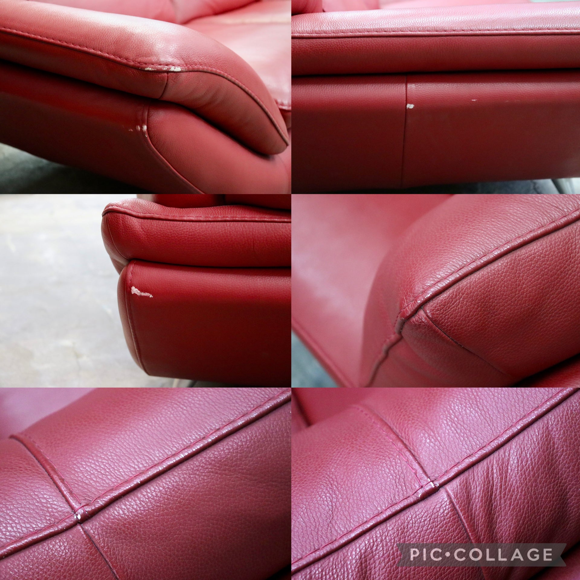 GMJS150○NICOLETTI / ニコレッティ 2人掛けソファ ラブソファ 長椅子 本革 レッド スタイリッシュ モダン 約35万 イタリア