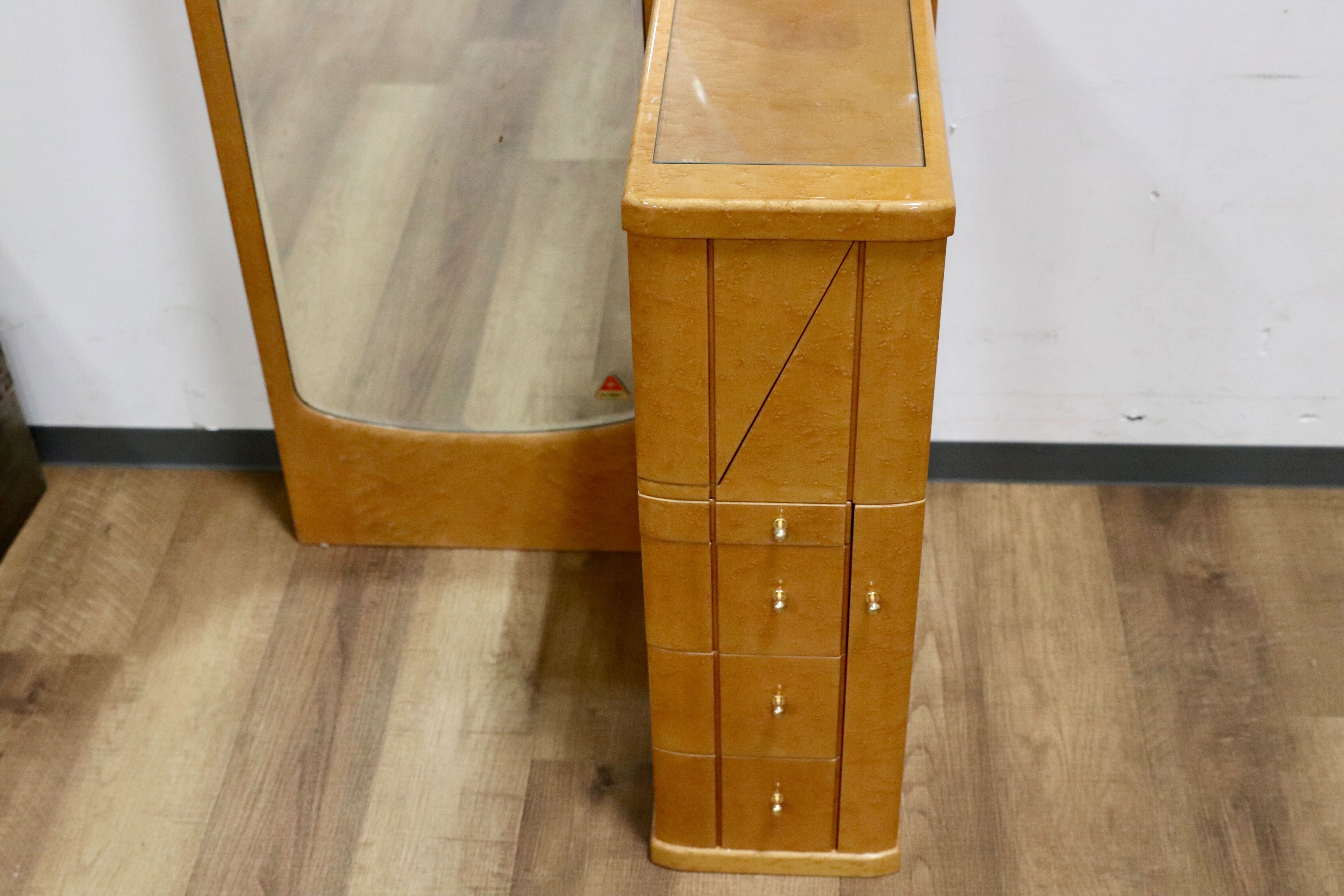 GMIH130○IDC大塚家具 サイナカ アートファニチャー バーズアイメープル ドレッサー 鏡台 化粧台 クラシック エレガント ヴィンテージ