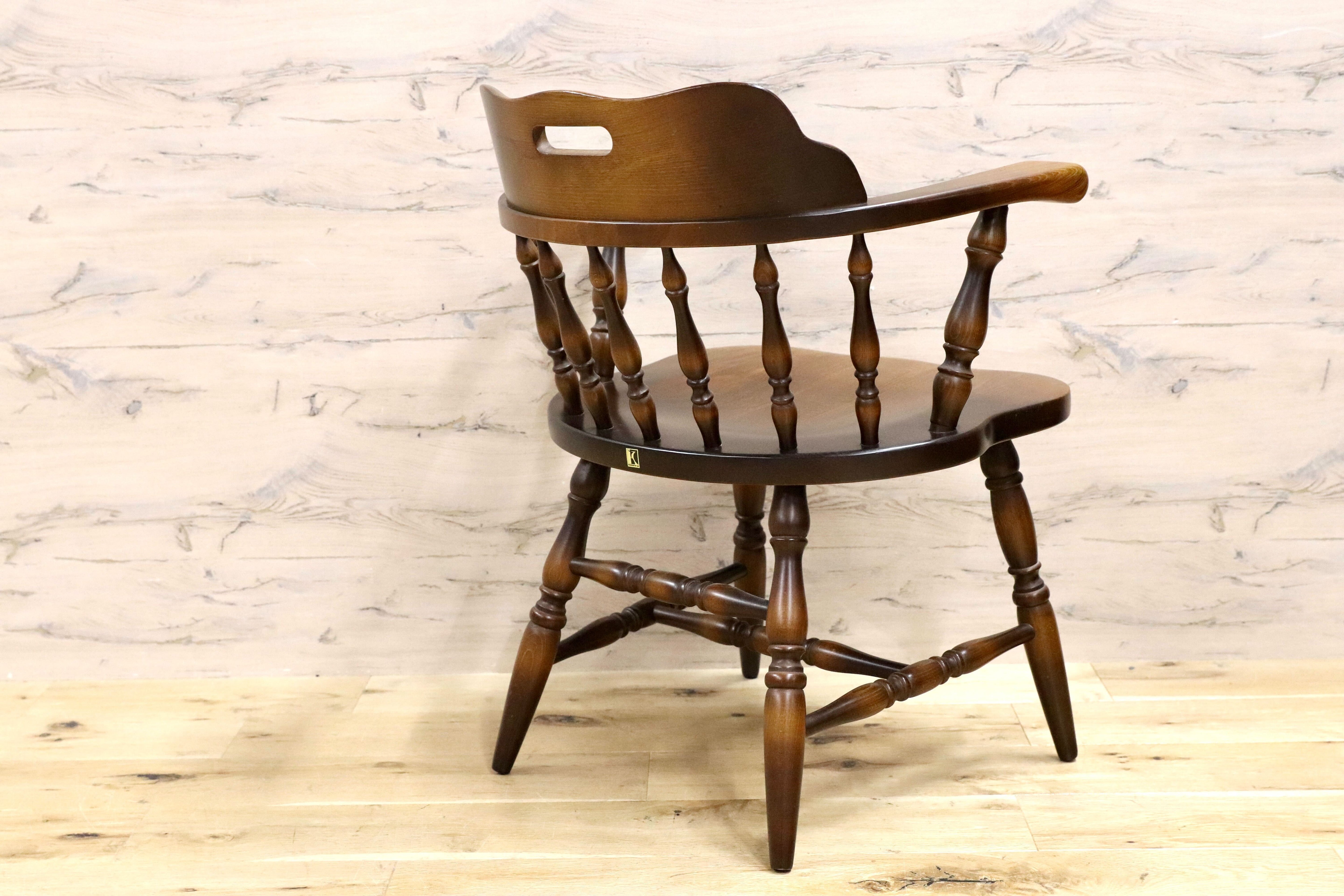 GMGF102C○飛騨産業 / HIDA キツツキ 穂高 ダイニングチェア キャプテンチェア ウィンザーチェア アームチェア 椅子 定価約8万