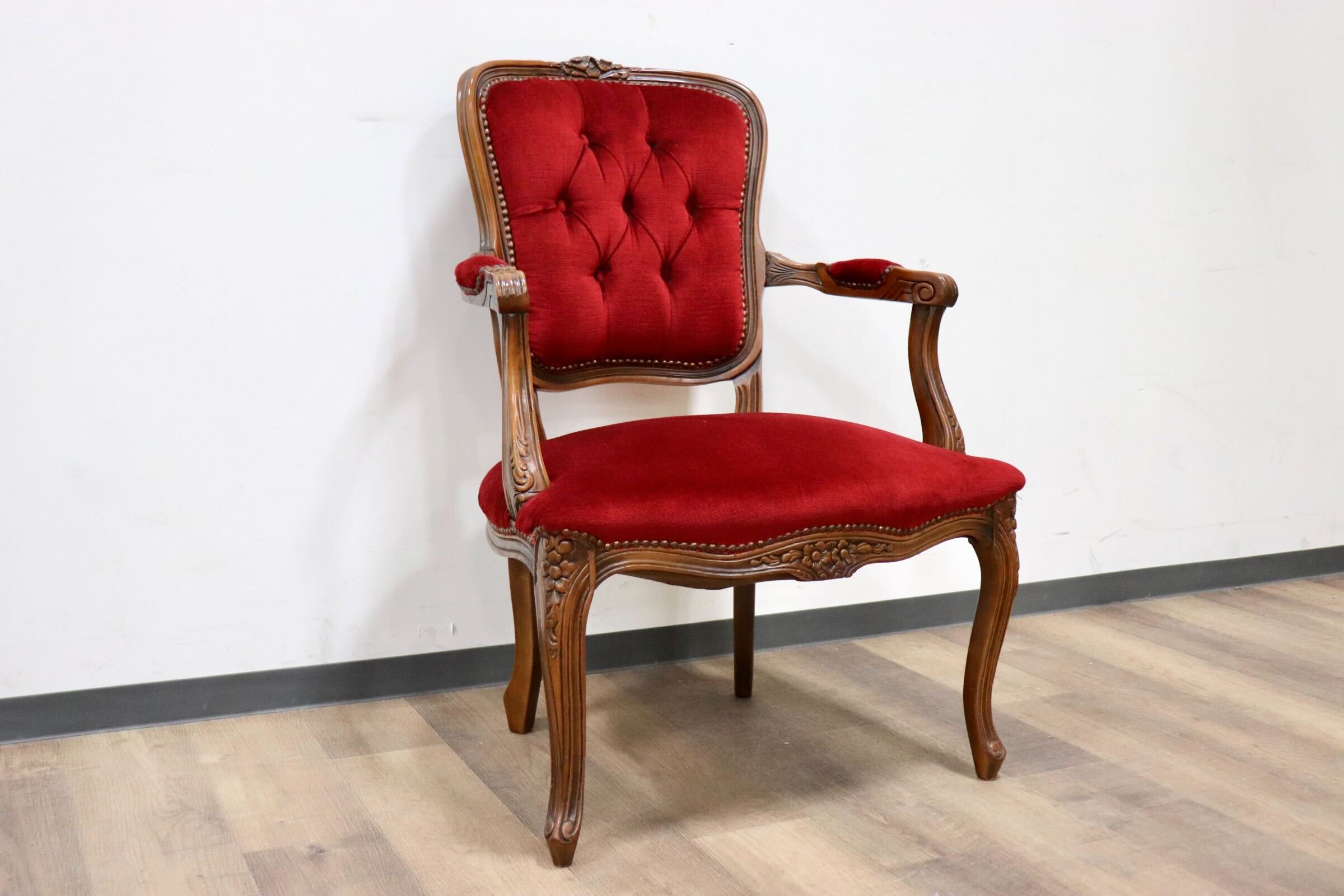 GMGH460A○イタリア製 アンティーク調 輸入家具 ヴェローナクラシック アームチェア ダイニングチェア 定価9.2万 展示品