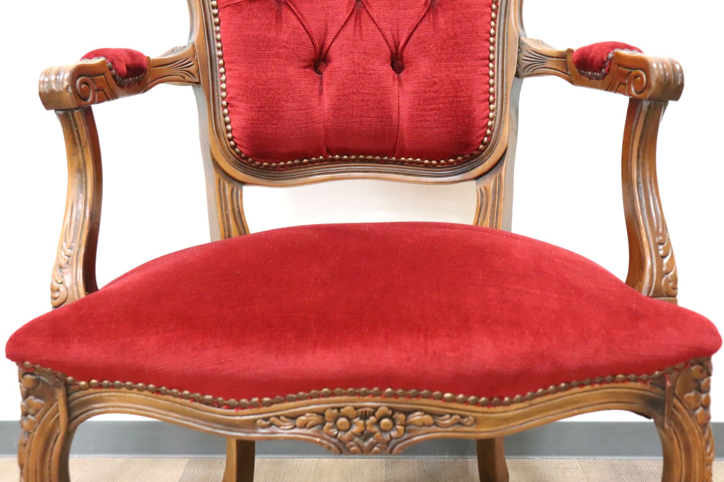 GMGH460A○イタリア製 アンティーク調 輸入家具 ヴェローナクラシック アームチェア ダイニングチェア 定価9.2万 展示品