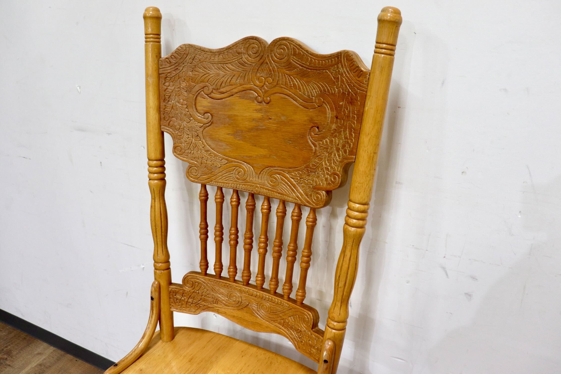 GMHH423D○Shin Lee / シンリー ダイニングチェア 食卓椅子 ハイバック オーク材 彫刻 カントリーアンティーク IDC大塚家具