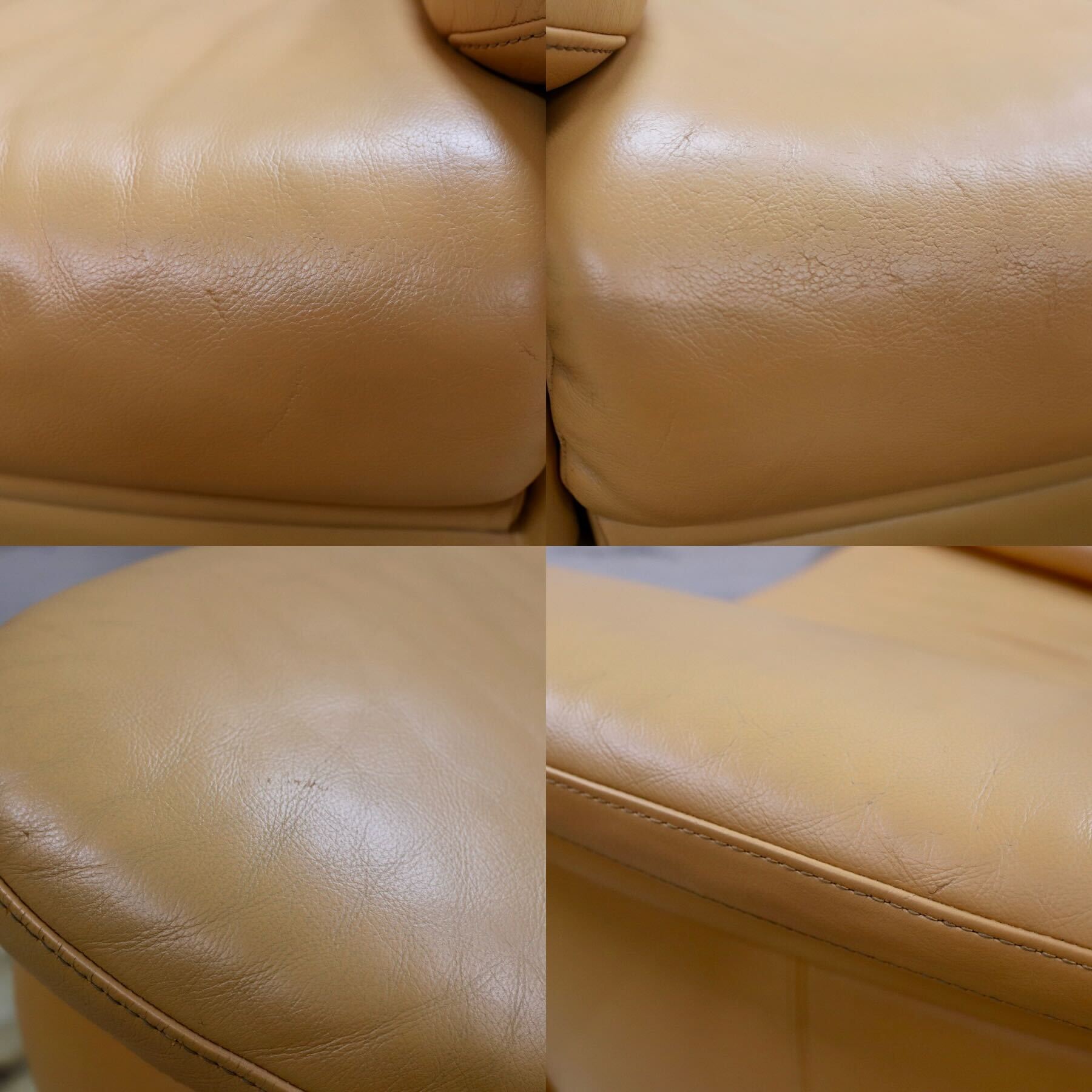 GMHK7○karimoku / カリモク 1人掛けソファ シングルソファ ラウンジチェア 本革 オレンジ モダン 国産家具 安楽椅子