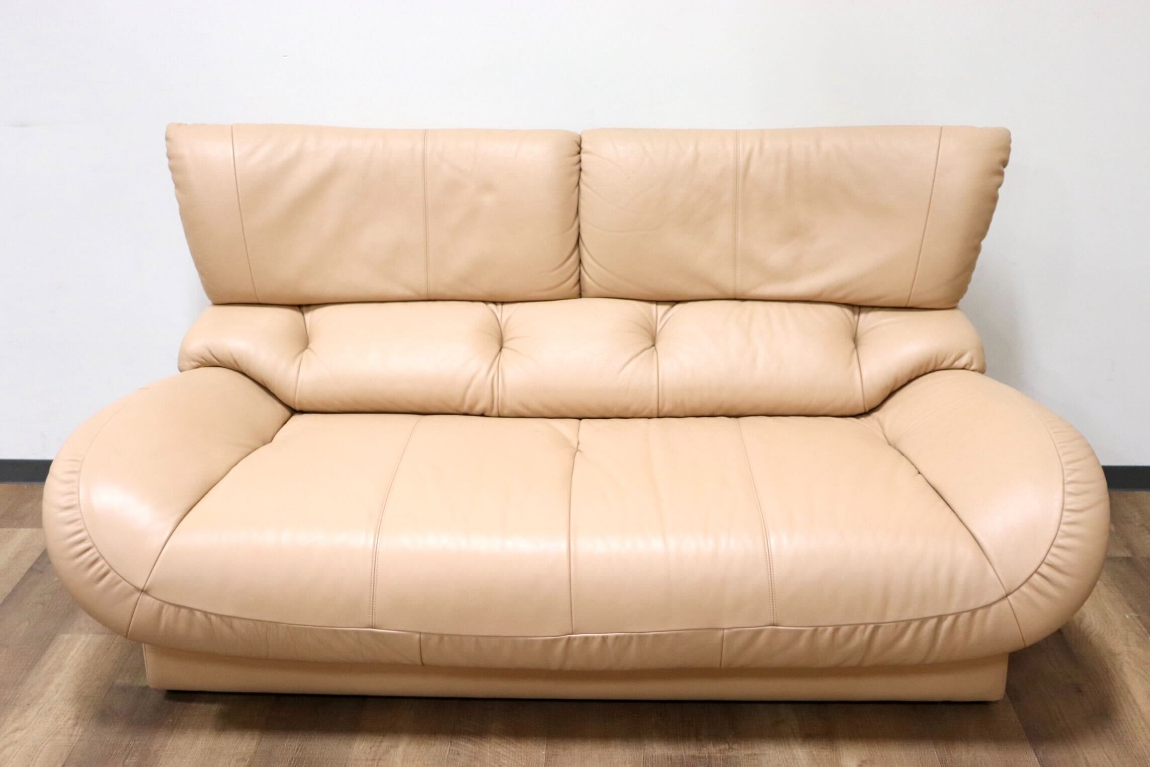 GMGK408○karimoku / カリモク ZT47 2人掛けソファ ラブソファ 2シーター ハイバック 本革 オーク材 モダン 国産家具 定価約26万 美品