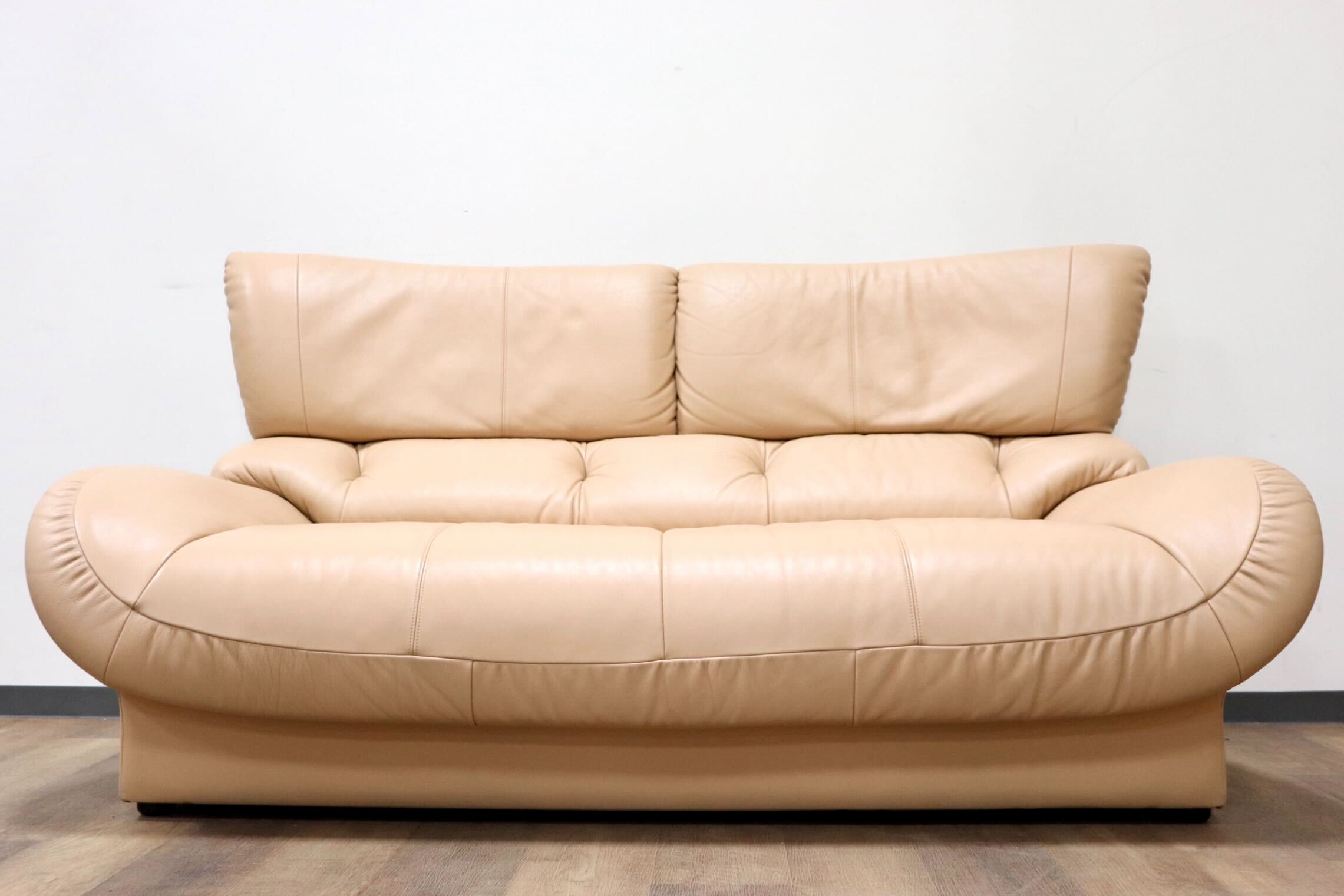 GMGK408○karimoku / カリモク ZT47 2人掛けソファ ラブソファ 2シーター ハイバック 本革 オーク材 モダン 国産家具 定価約26万 美品