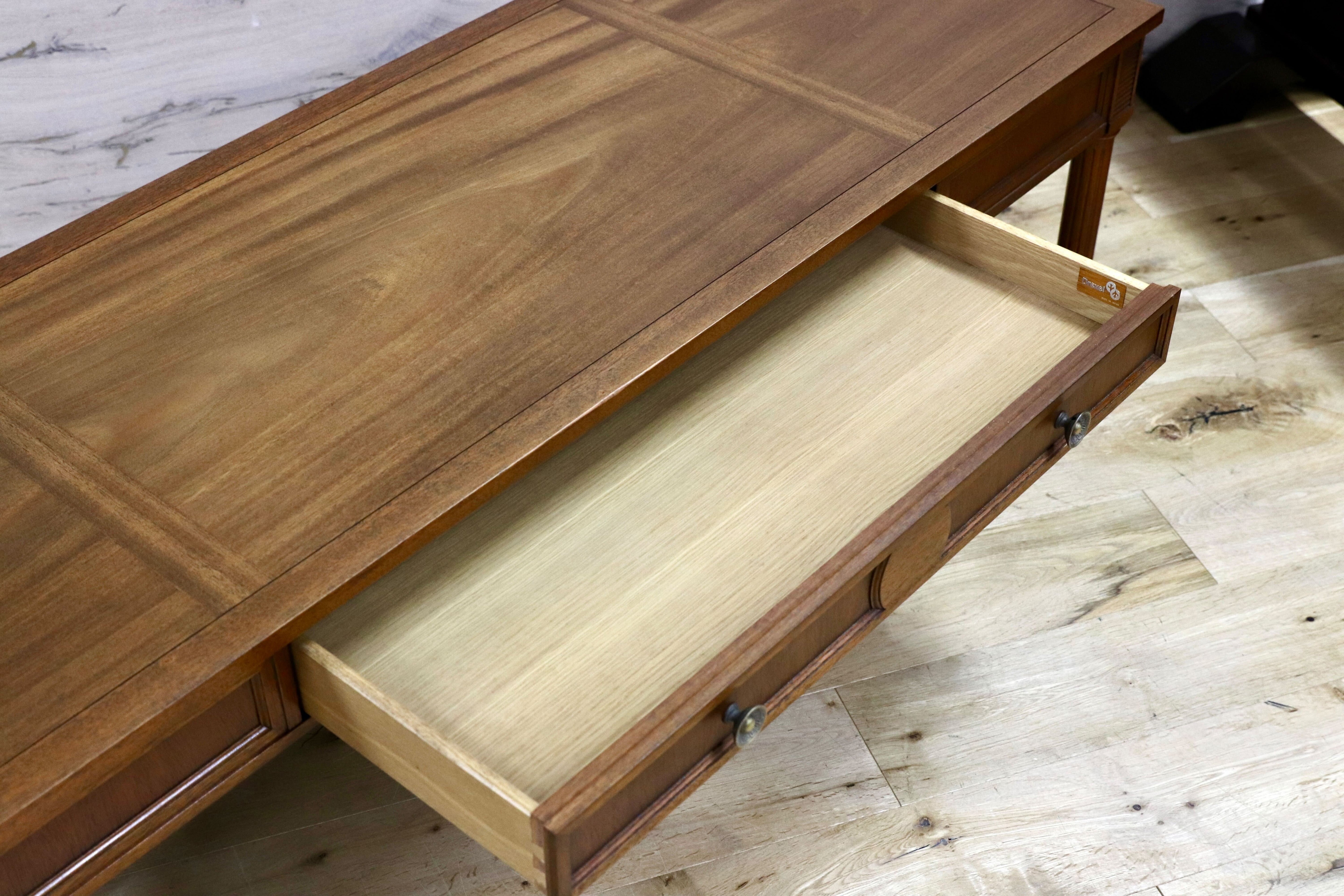 GMGT97○DREXEL HERITAGE / ドレクセルヘリテイジ トライユン センターテーブル リビングテーブル クラシック 定価35万 リペア済み