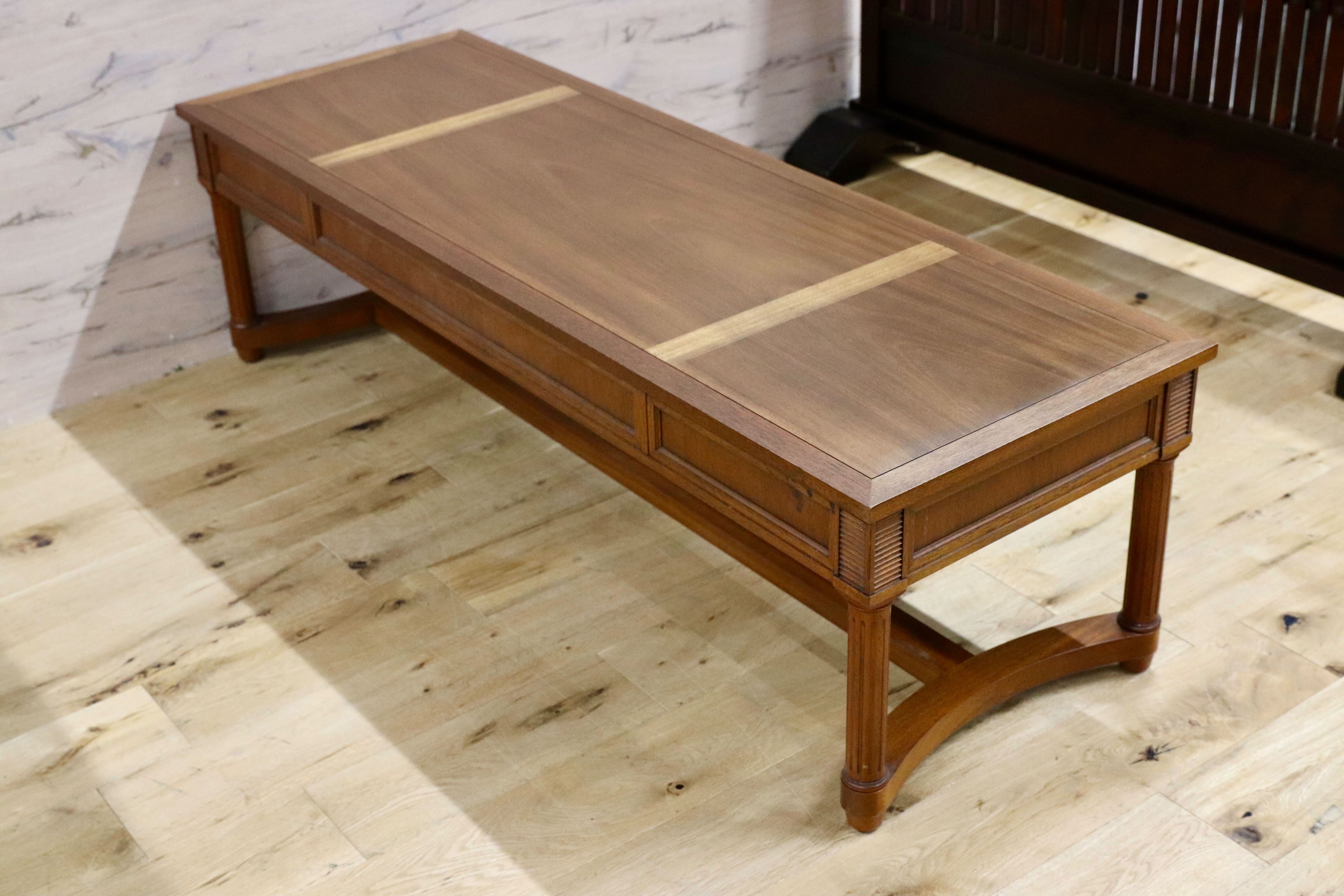 GMGT97○DREXEL HERITAGE / ドレクセルヘリテイジ トライユン センターテーブル リビングテーブル クラシック 定価35万 リペア済み