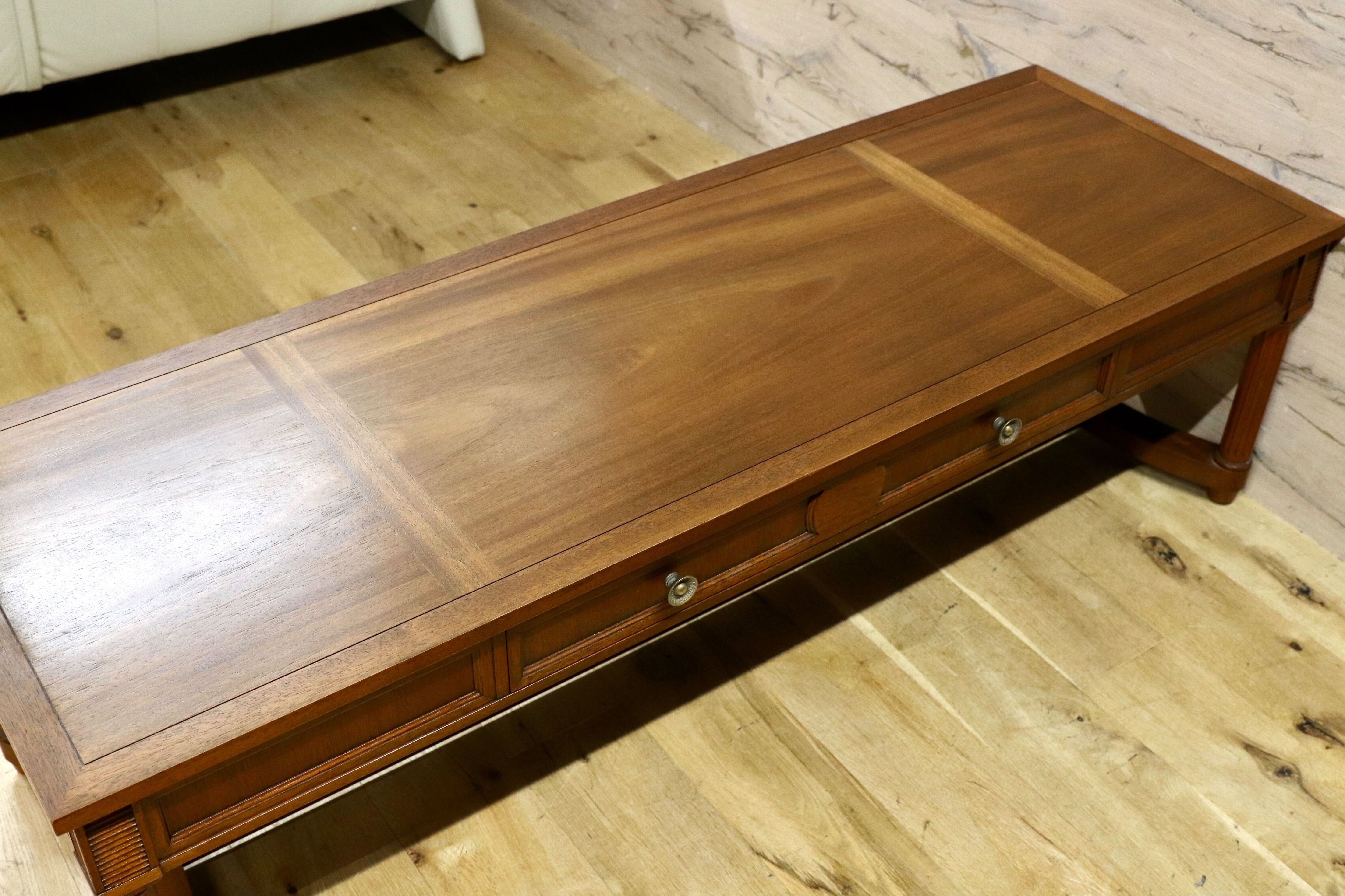 GMGT97○DREXEL HERITAGE / ドレクセルヘリテイジ トライユン センターテーブル リビングテーブル クラシック 定価35万 リペア済み