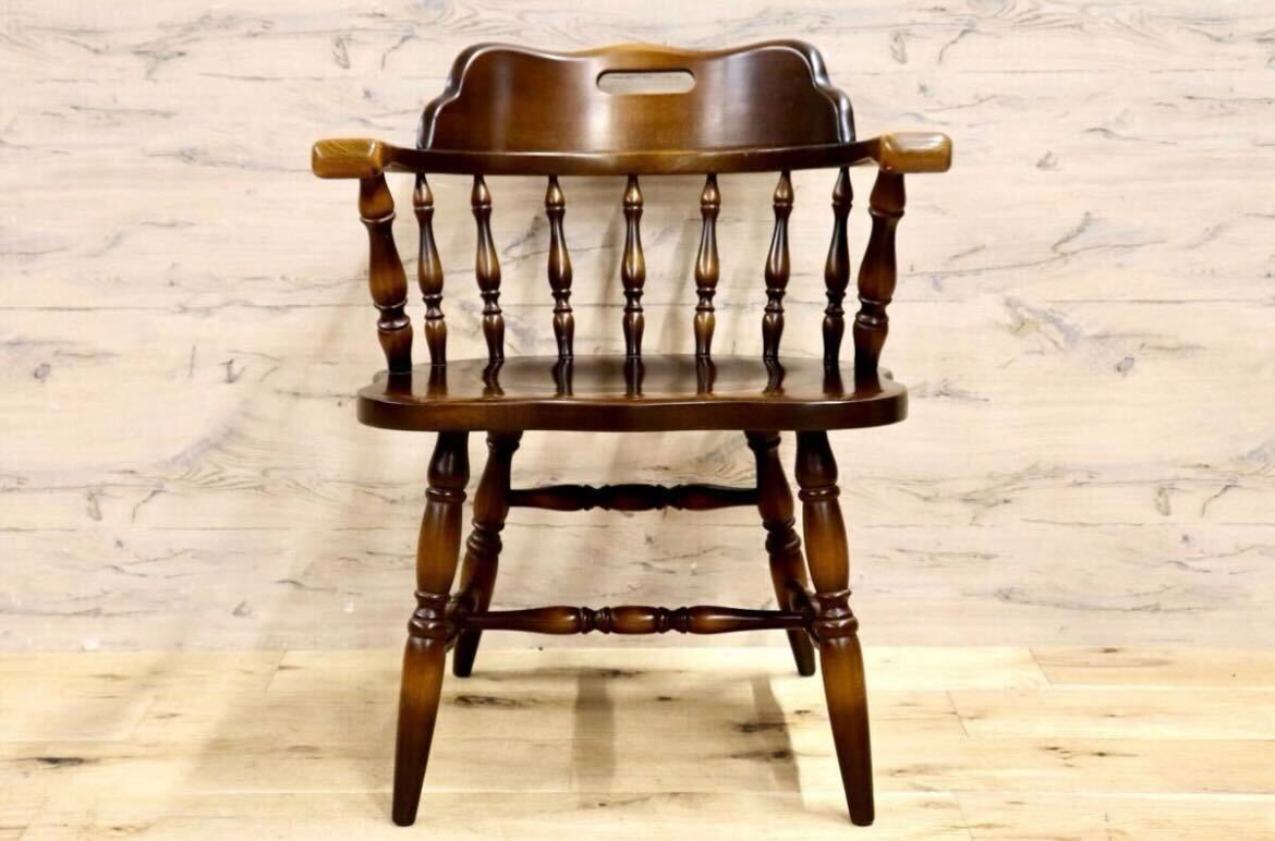 GMIK227B○飛騨産業 / HIDA キツツキ 穂高 アームチェア ダイニングチェア キャプテンチェア ブナ材 椅子 ヴィンテージ 無垢 国産家具