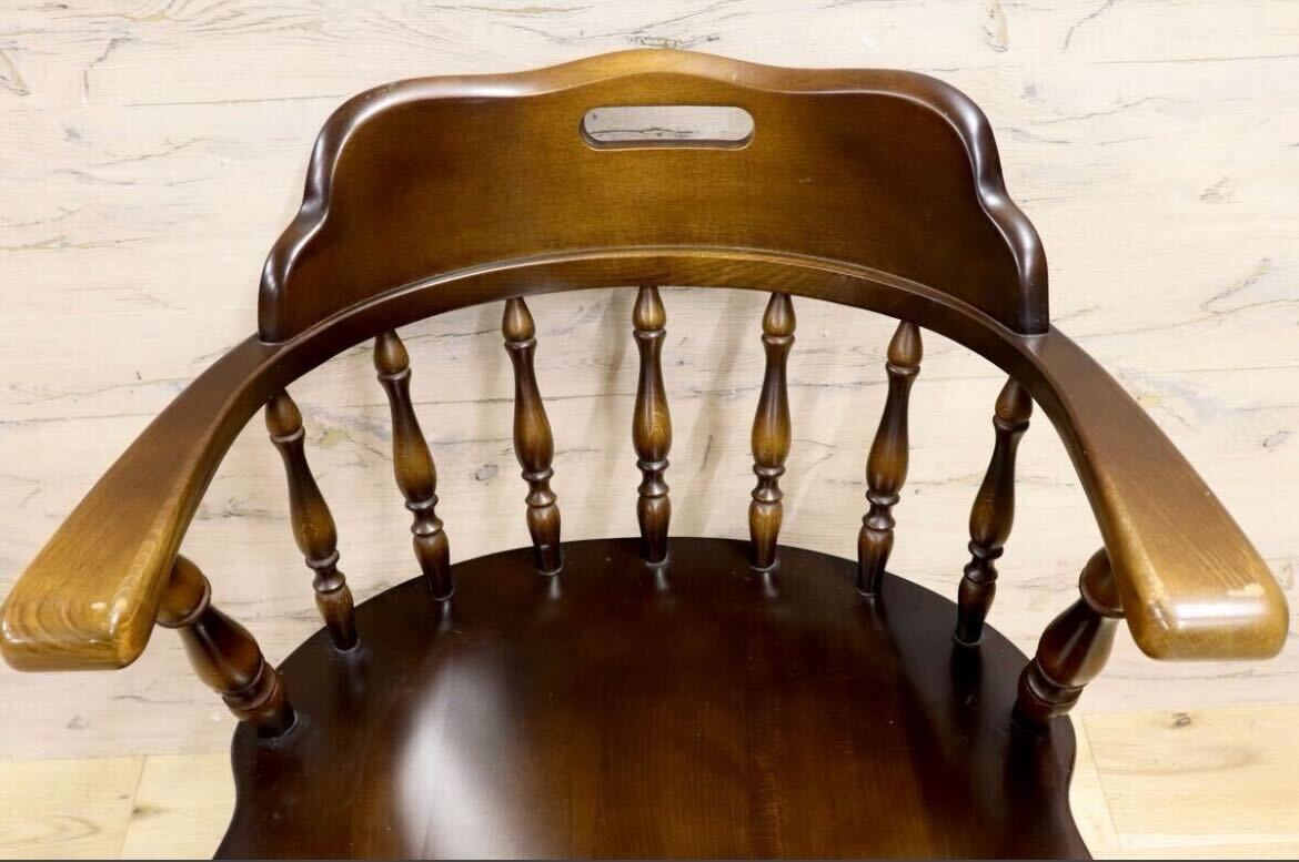 GMIK227B○飛騨産業 / HIDA キツツキ 穂高 アームチェア ダイニングチェア キャプテンチェア ブナ材 椅子 ヴィンテージ 無垢 国産家具