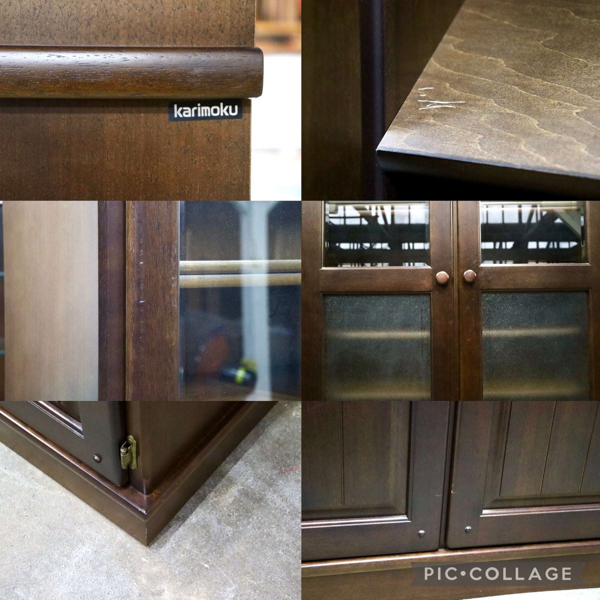 GMJS138○karimoku / カリモク ER3150 食器棚 カップボード 飾り棚 キャビネット カントリー 国産家具 レトロ 希少 美品