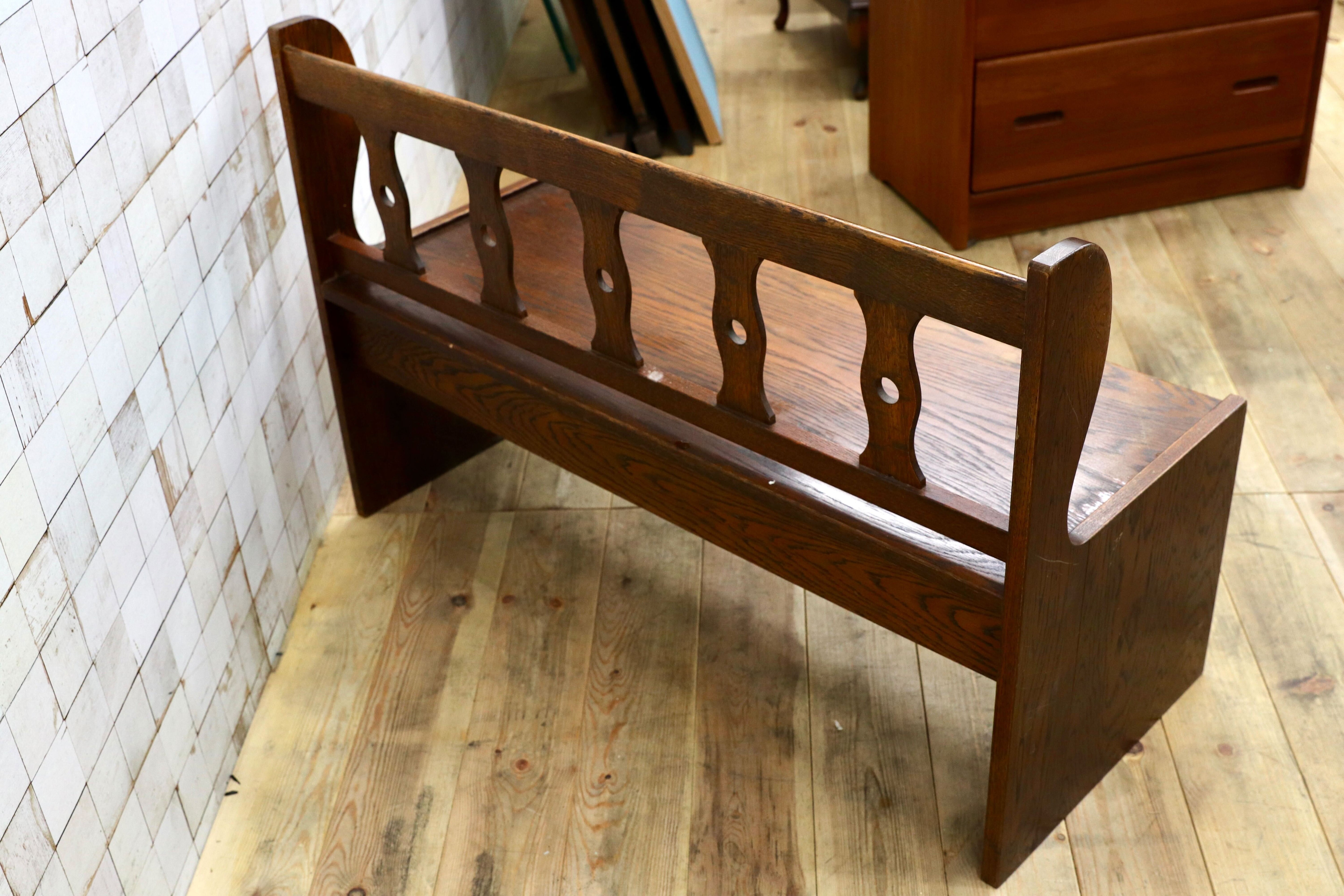 GMIK718○三越家具 Brugge ブルージュ アンティーク ベンチ サイドチェア 椅子 レトロ オールド カントリー 英国スタイル レア