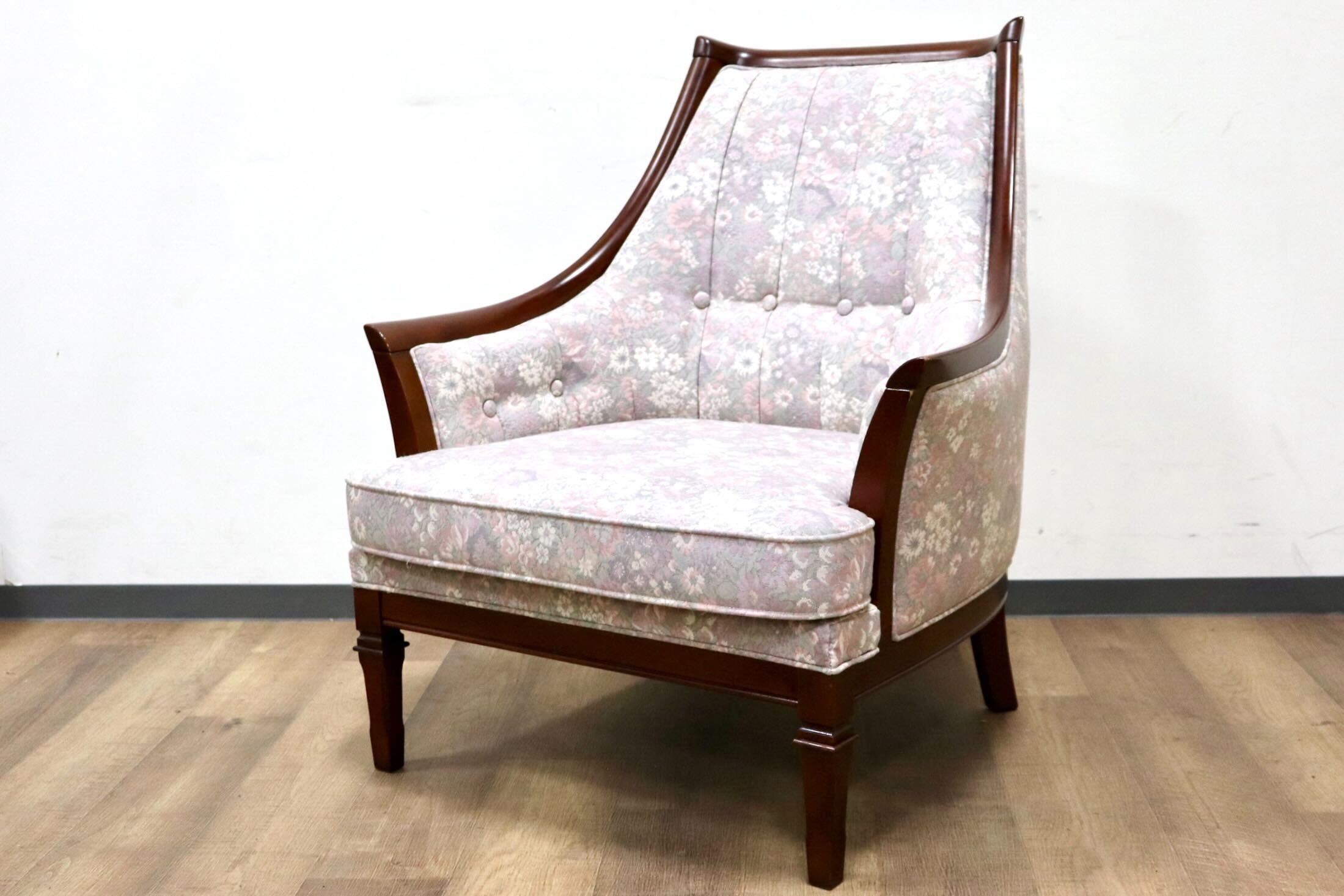 GMHS60C○maruni / マルニ 地中海 サランテ 1人掛けソファ シングルソファ アームソファ ファブリック 花柄 応接 エレガント 定価約18万