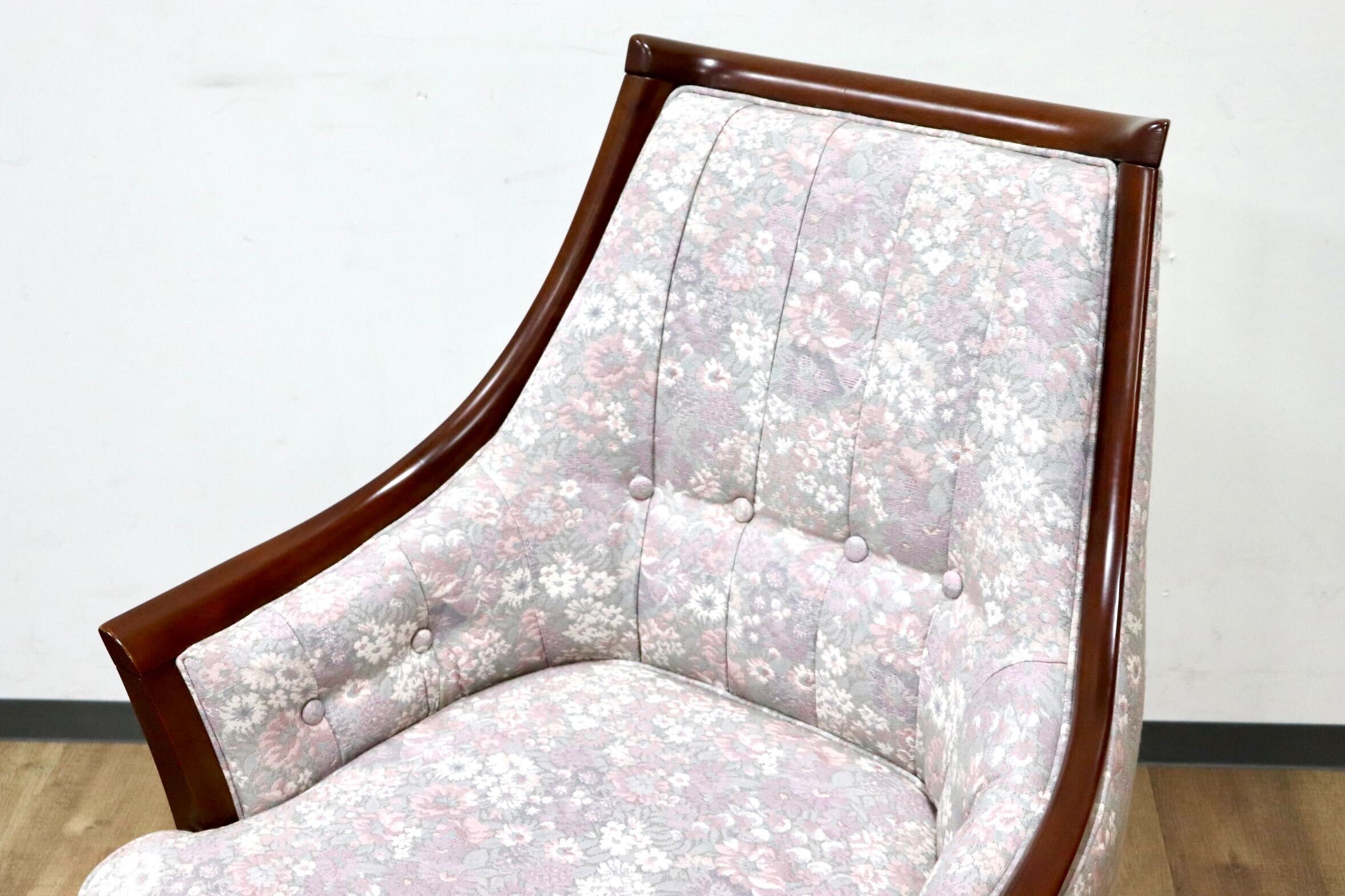 GMHS60C○maruni / マルニ 地中海 サランテ 1人掛けソファ シングルソファ アームソファ ファブリック 花柄 応接 エレガント 定価約18万