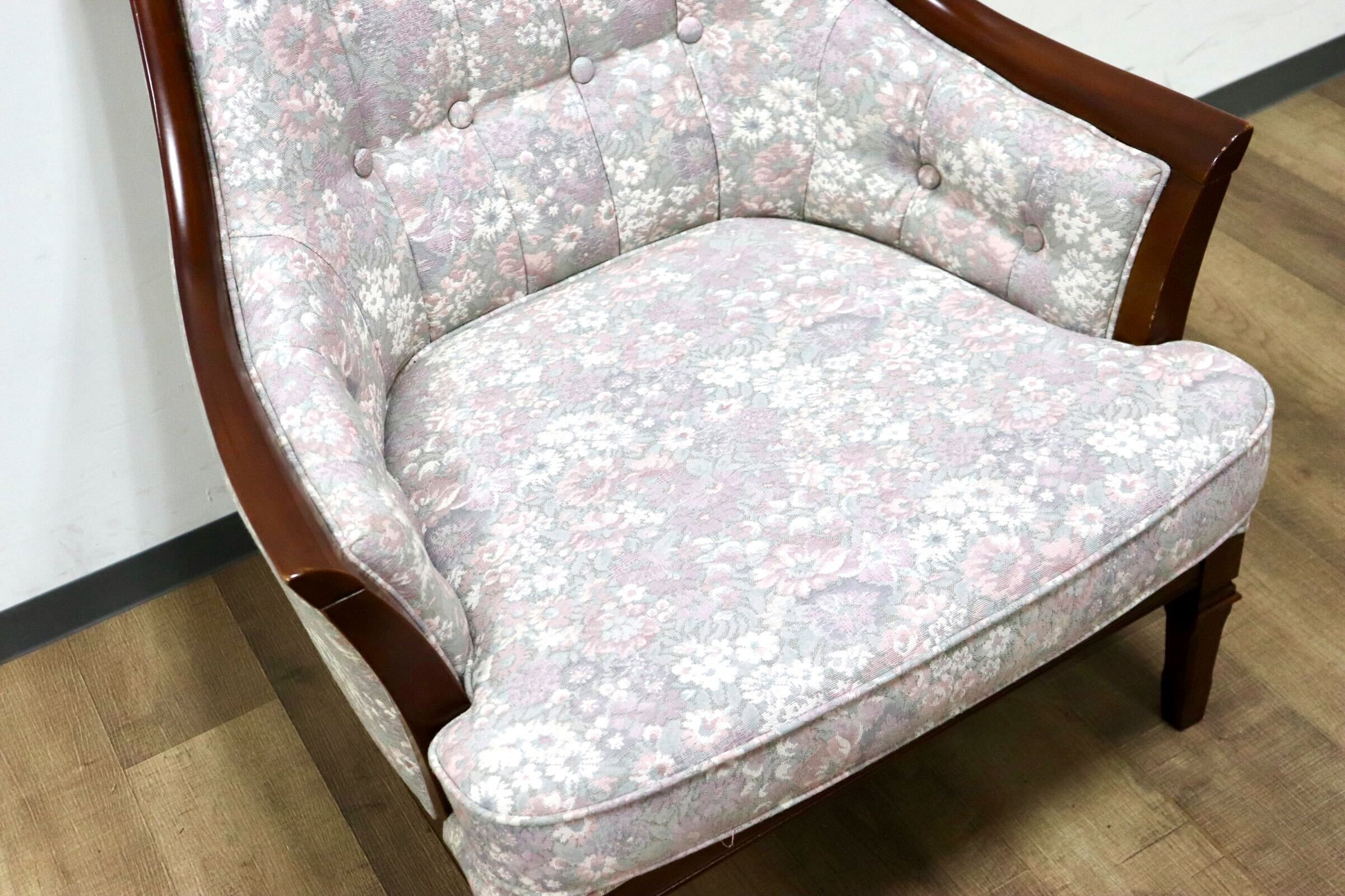 GMHS60C○maruni / マルニ 地中海 サランテ 1人掛けソファ シングルソファ アームソファ ファブリック 花柄 応接 エレガント 定価約18万