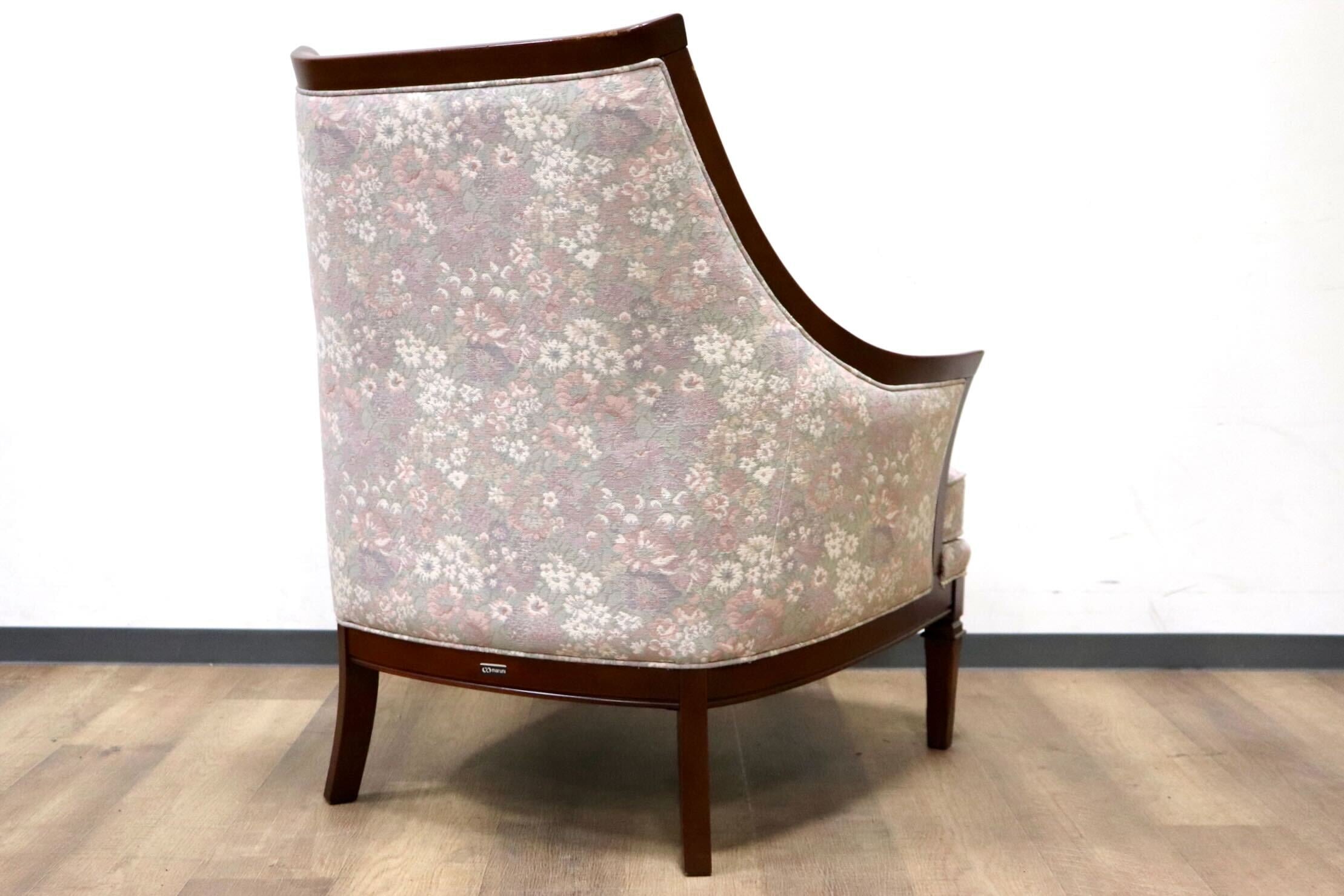 GMHS60C○maruni / マルニ 地中海 サランテ 1人掛けソファ シングルソファ アームソファ ファブリック 花柄 応接 エレガント 定価約18万