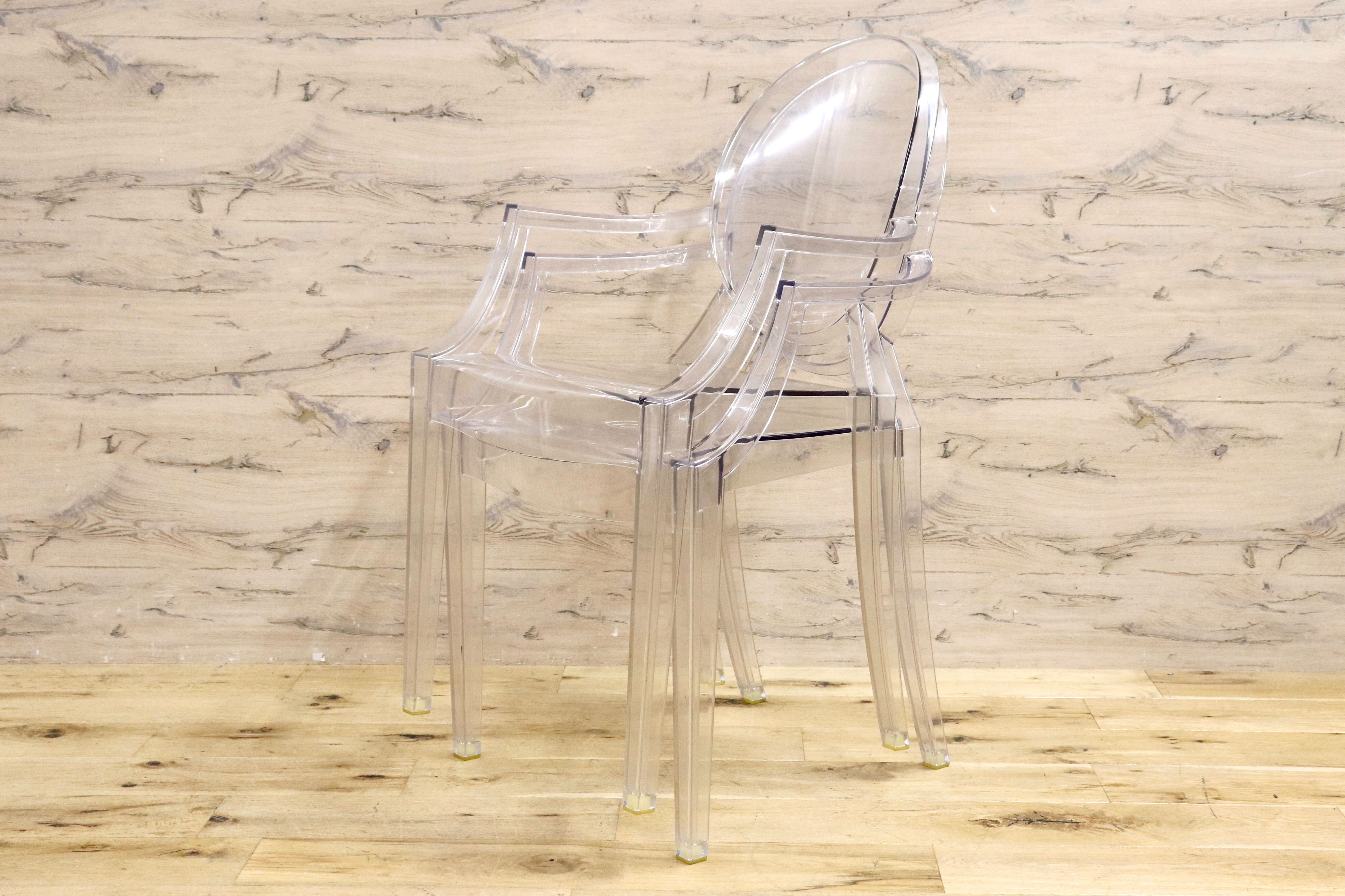 GMIK165B○Kartell / カルテル LOUIS GHOST ルイゴースト スタッキングチェア 2脚セット ガーデンチェア 椅子 モダン 定価約14万