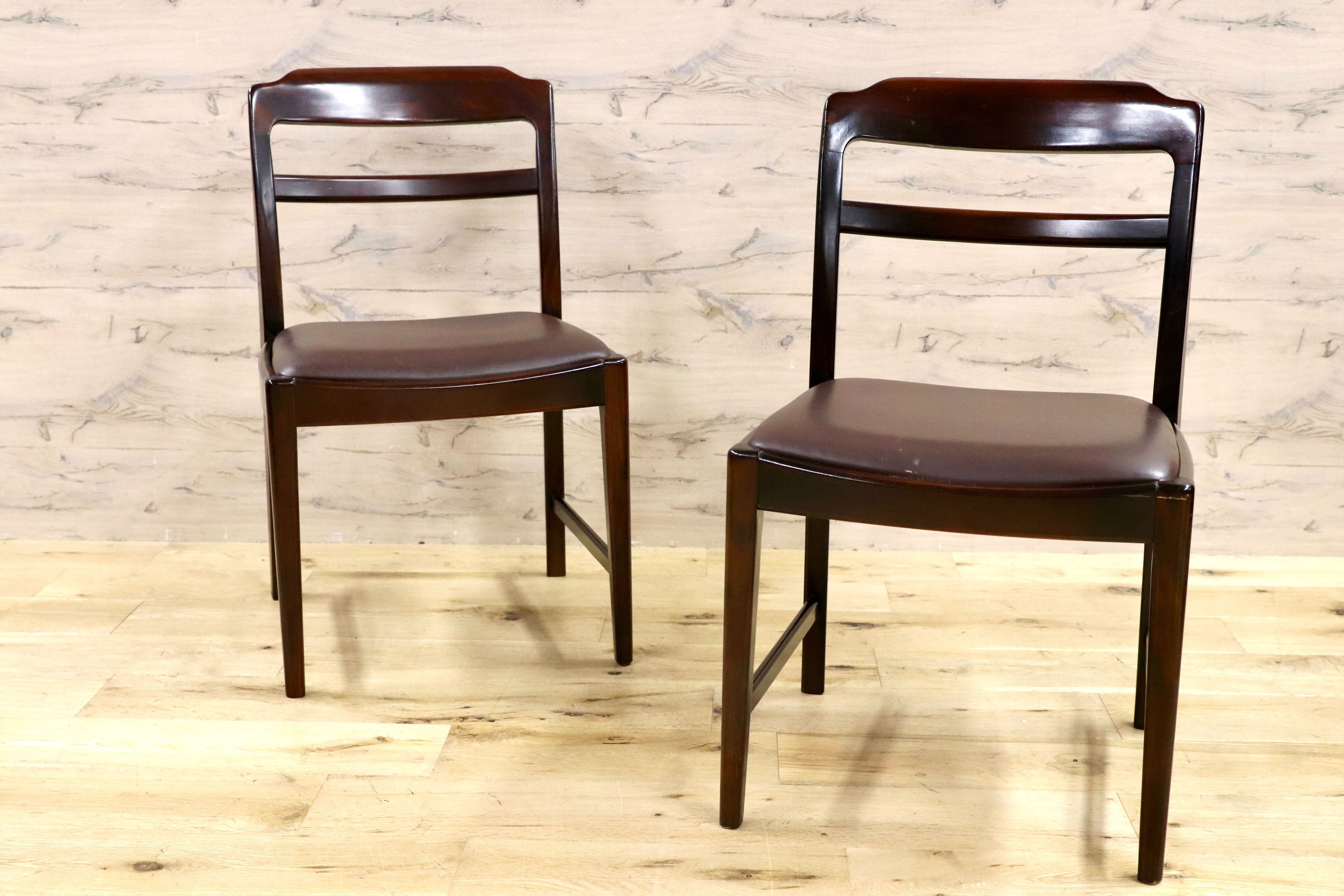 GMHS169○karimoku / カリモク ダイニングチェア 椅子 2脚セット レザー 木製 国産家具