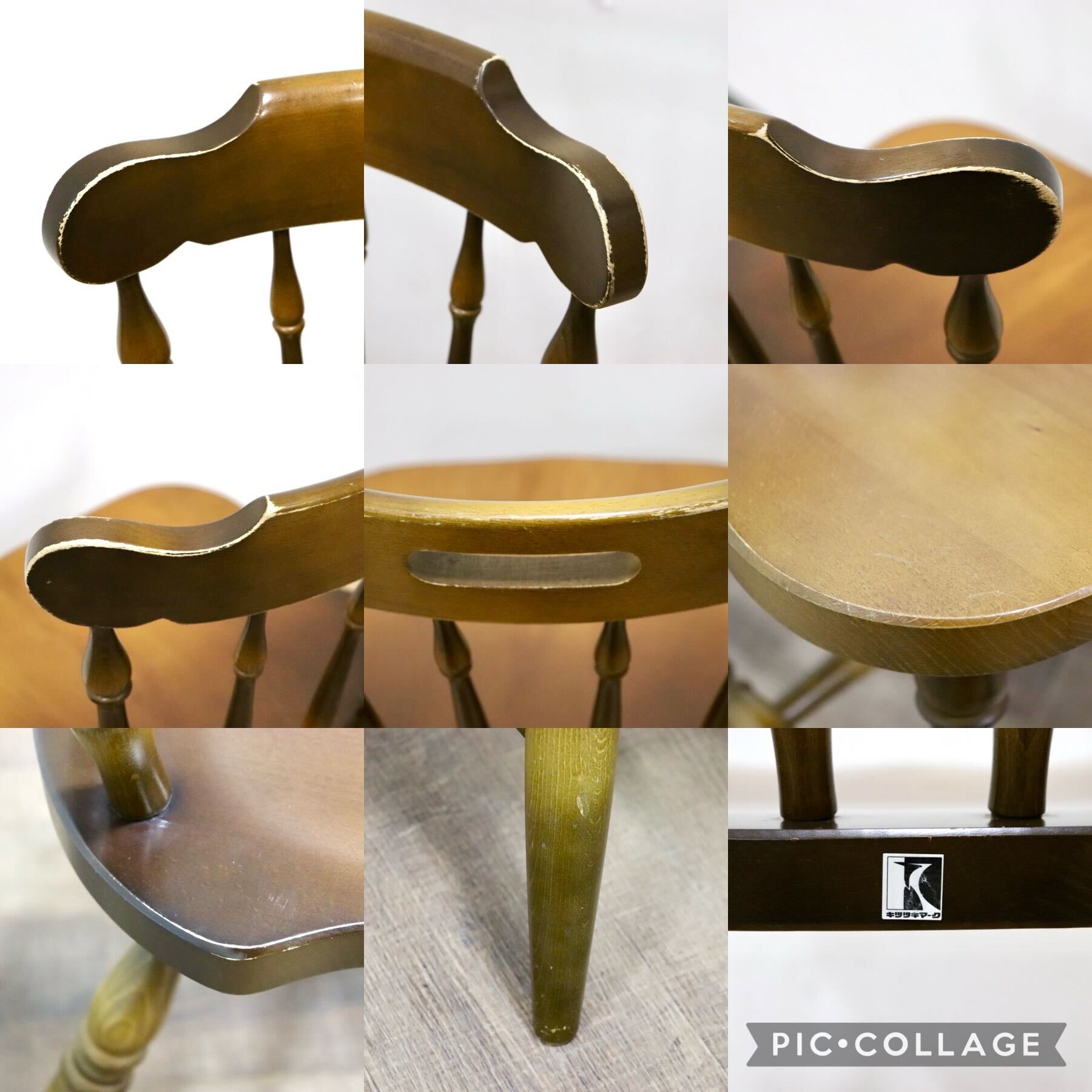 GMGS263D○飛騨産業 / HIDA キツツキ 穂高 ダイニングチェア ウィンザーチェア 食卓椅子 ボウバック ブナ材 古民家 レトロ カントリー