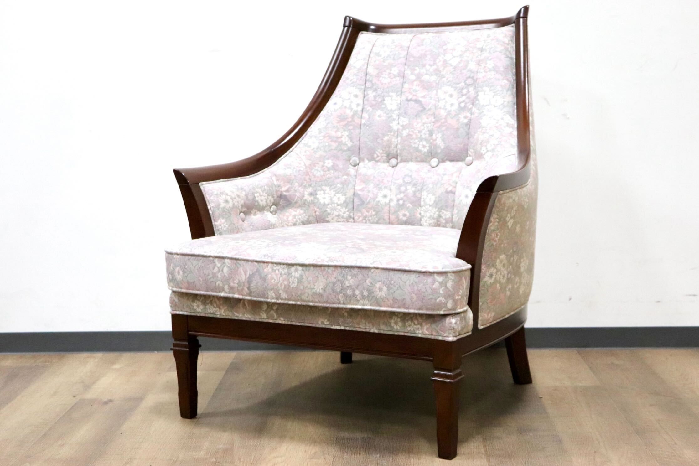 GMHS60D○maruni / マルニ 地中海 サランテ 1人掛けソファ シングルソファ アームソファ ファブリック 花柄 応接 エレガント 定価約18万