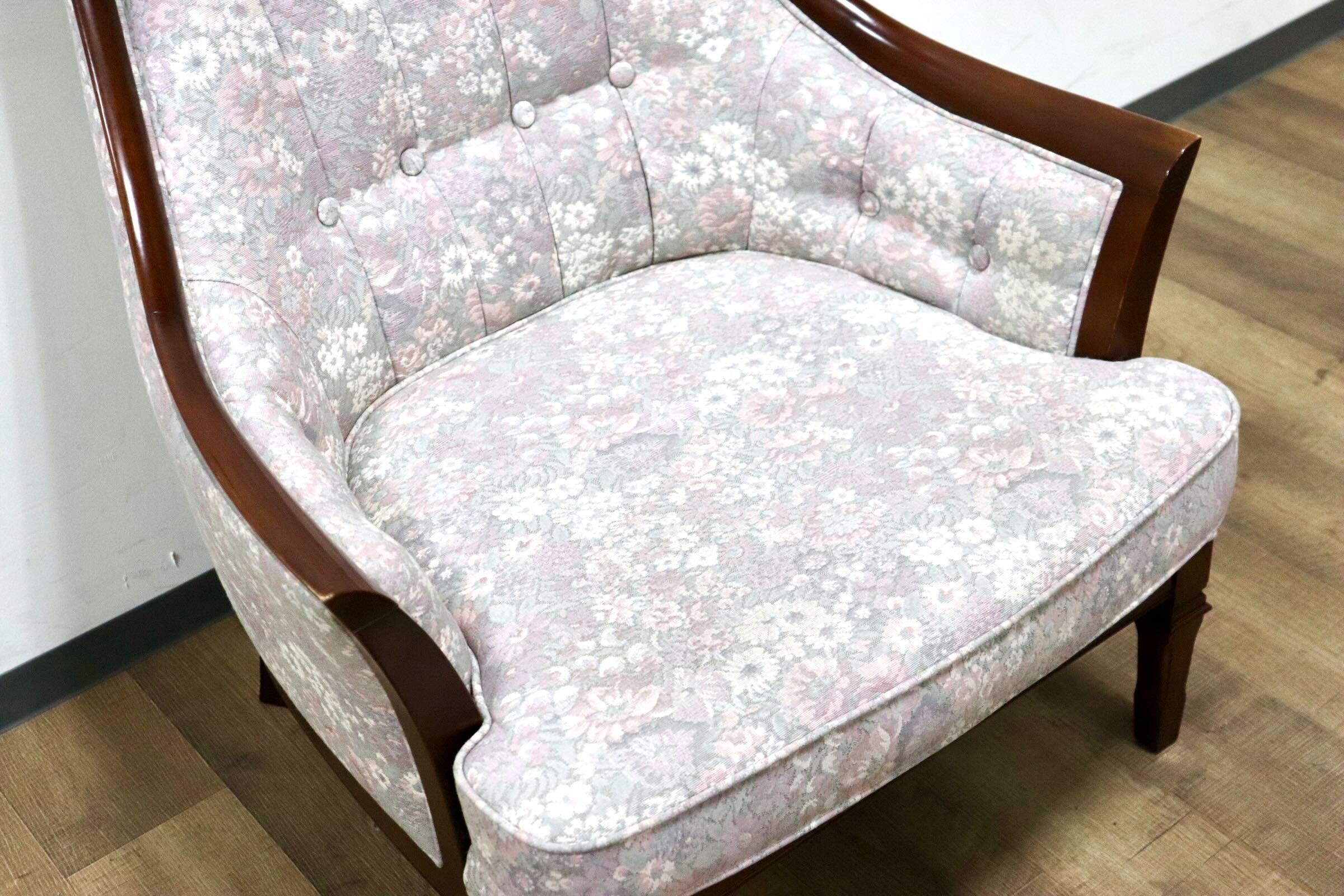 GMHS60D○maruni / マルニ 地中海 サランテ 1人掛けソファ シングルソファ アームソファ ファブリック 花柄 応接 エレガント 定価約18万