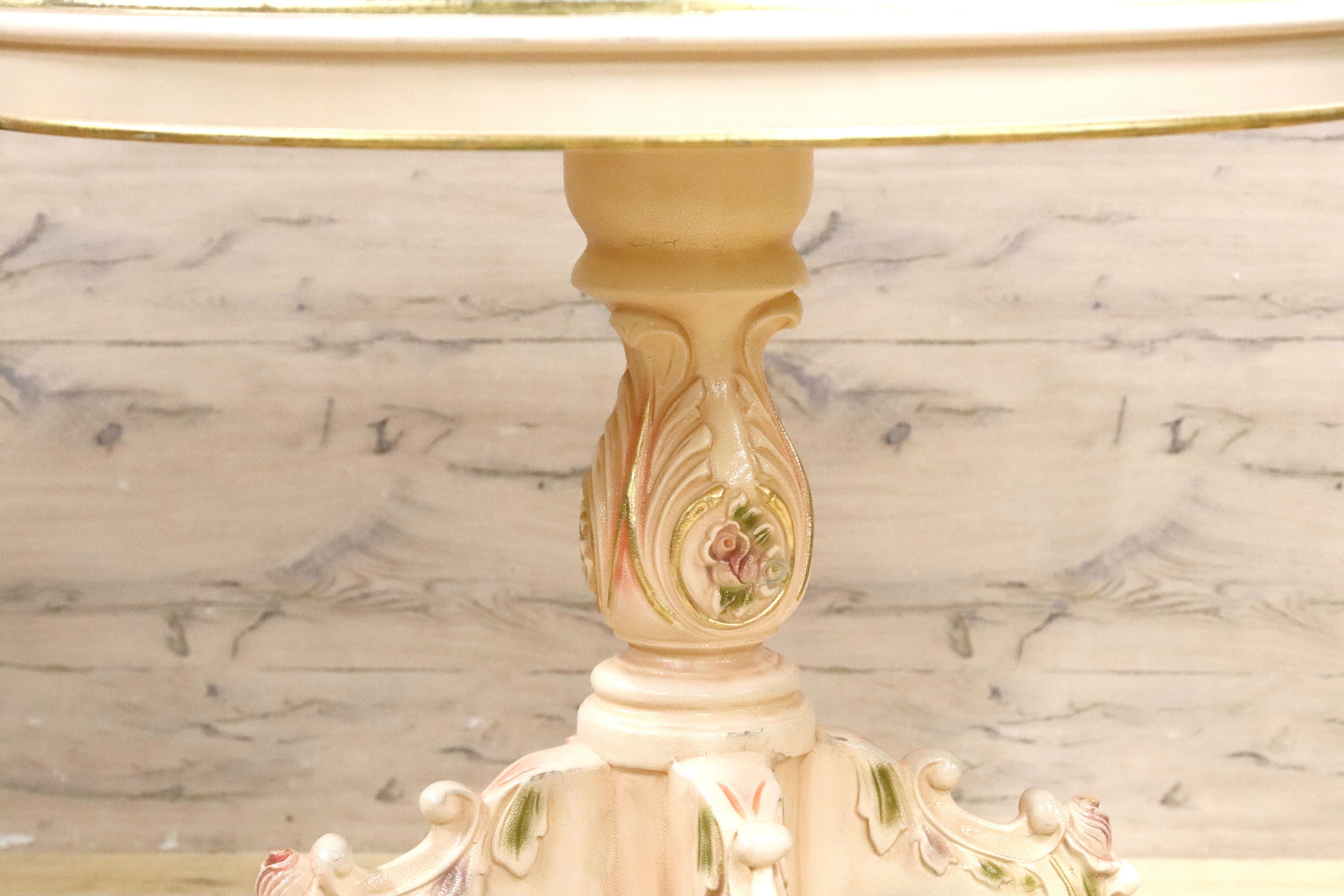 GMIS419○イタリア製 ロココ調 クラシック ダイニングテーブル 食卓テーブル 円卓 姫家具 エレガント アンティーク調 定価約35万