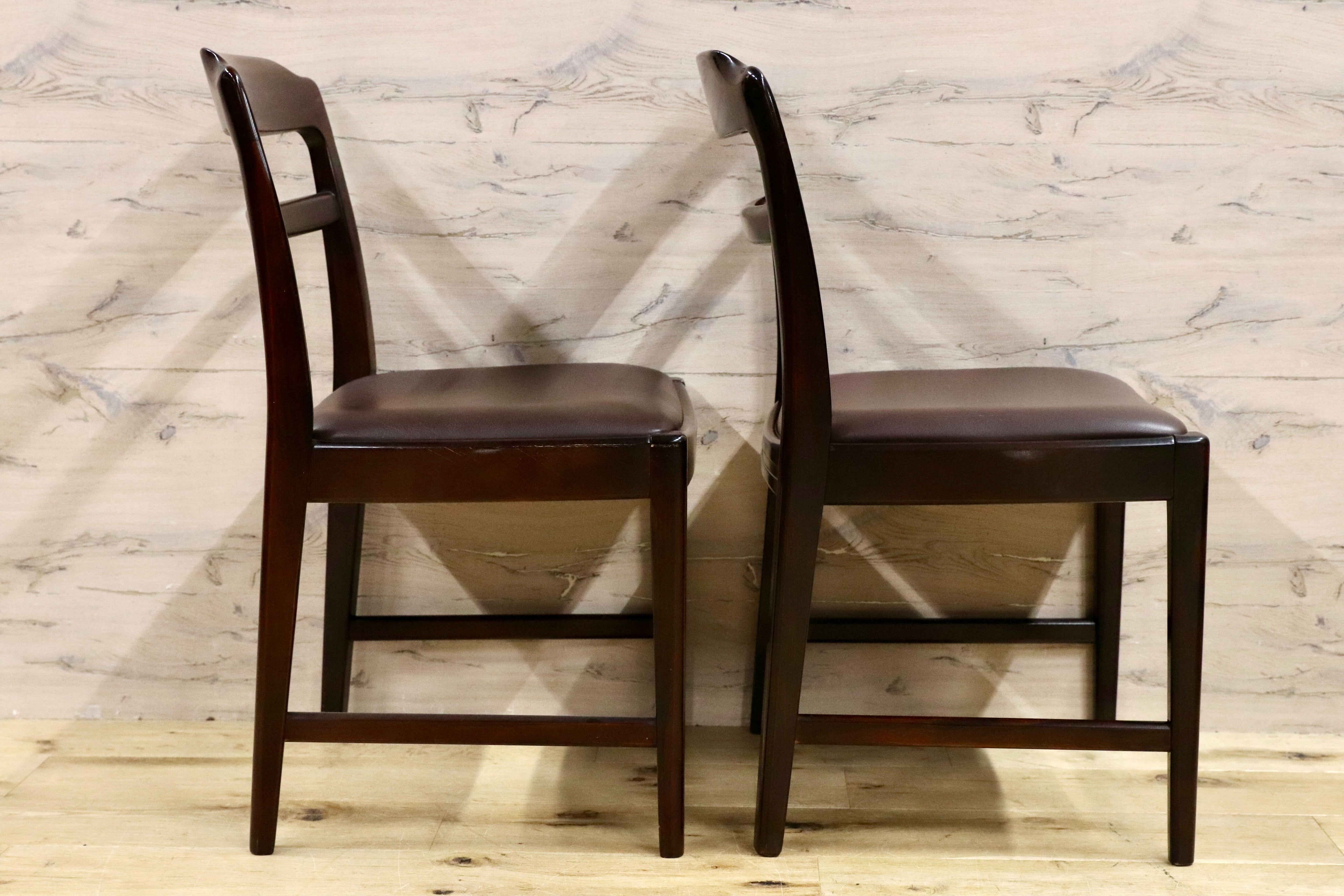 GMHS169○karimoku / カリモク ダイニングチェア 椅子 2脚セット レザー 木製 国産家具