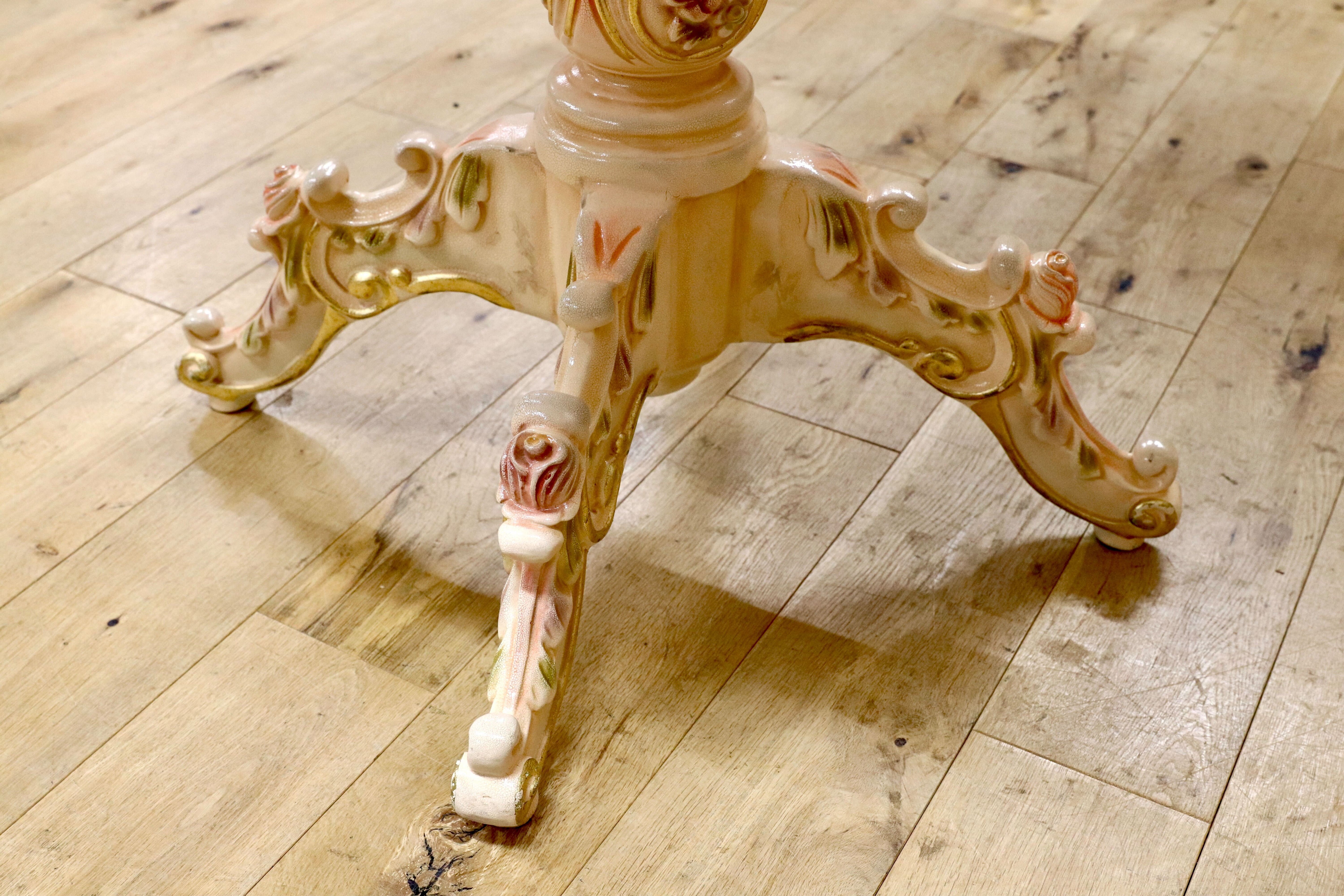 GMIS419○イタリア製 ロココ調 クラシック ダイニングテーブル 食卓テーブル 円卓 姫家具 エレガント アンティーク調 定価約35万