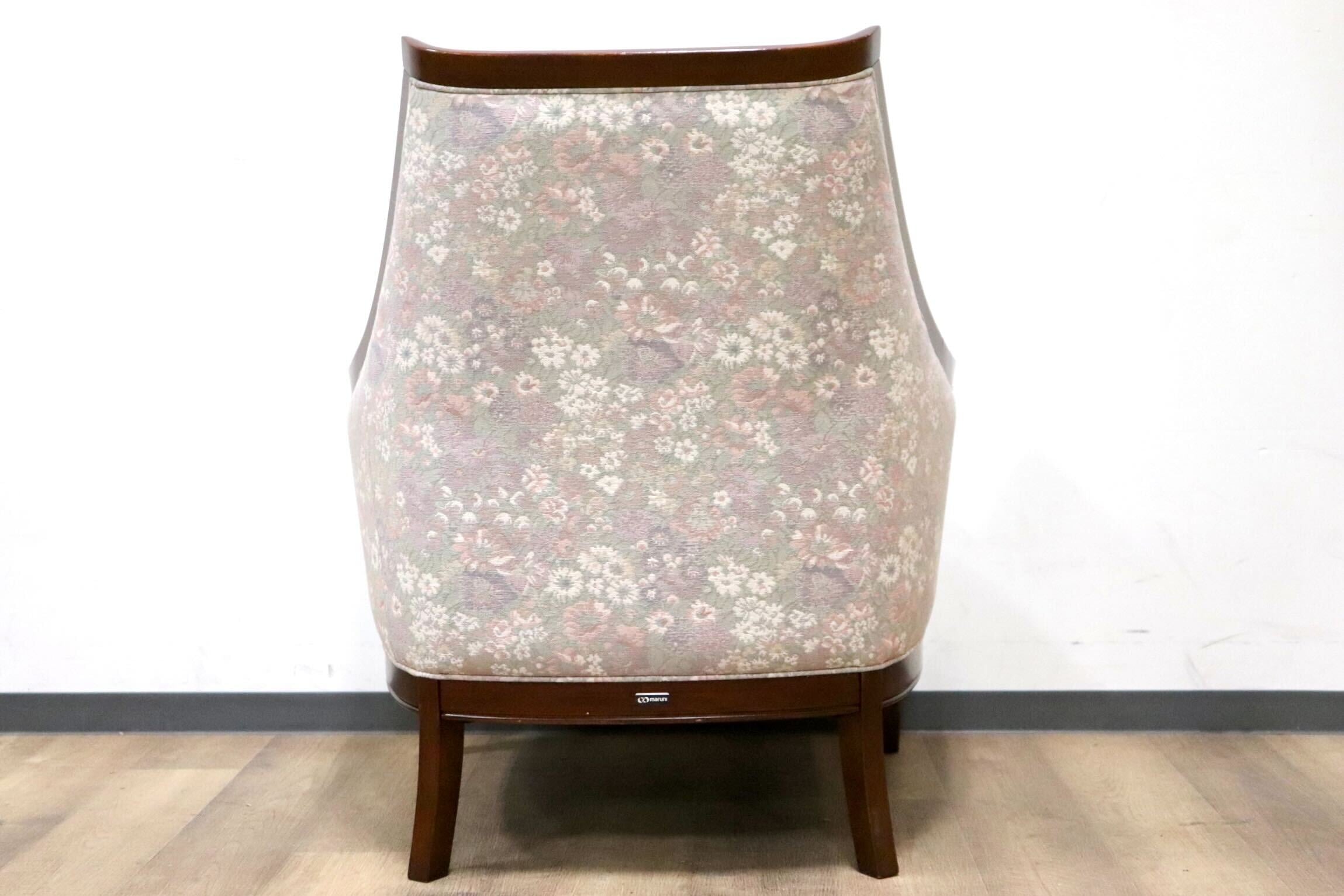 GMHS60D○maruni / マルニ 地中海 サランテ 1人掛けソファ シングルソファ アームソファ ファブリック 花柄 応接 エレガント 定価約18万