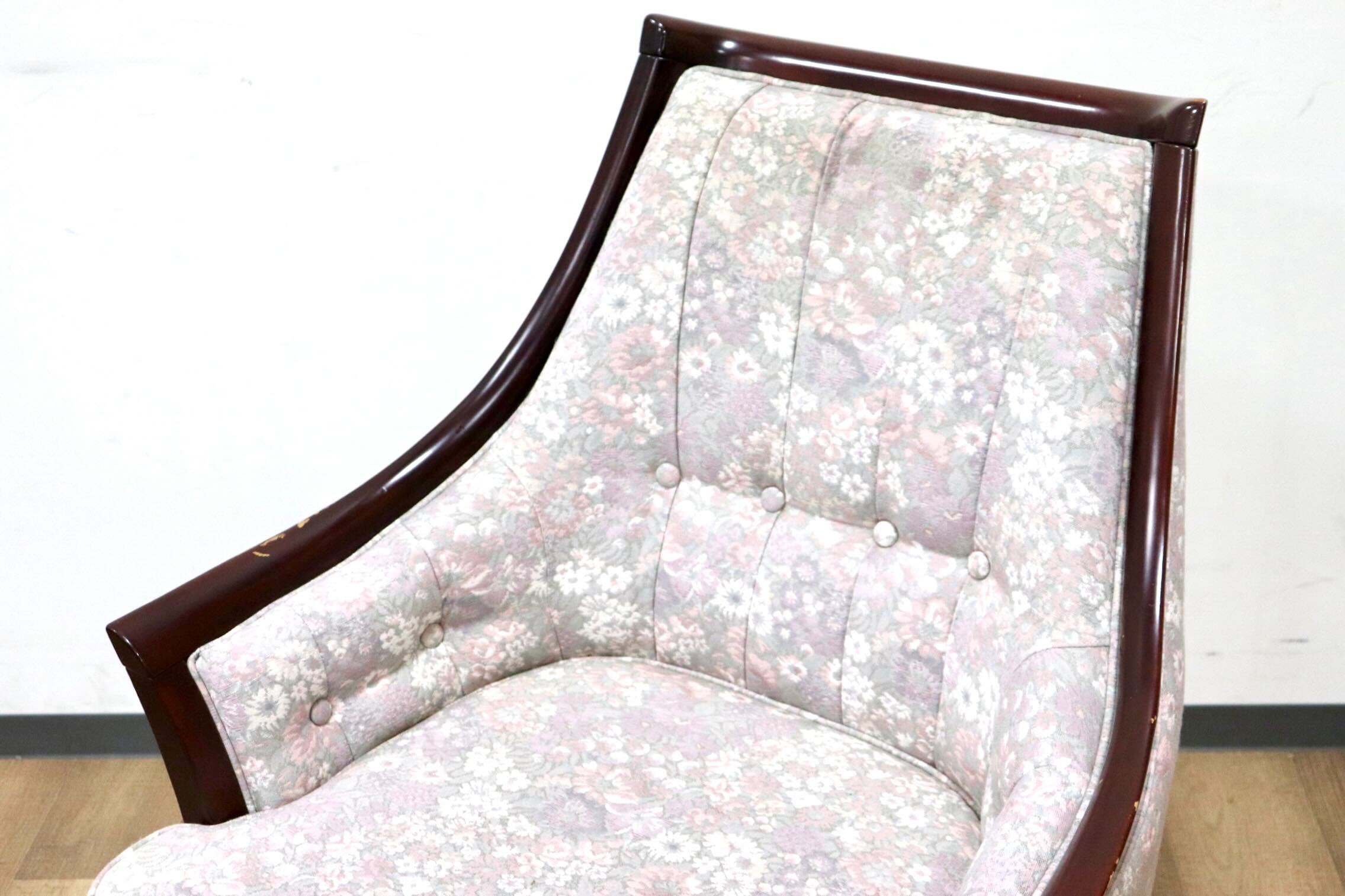 GMHS60E○maruni / マルニ 地中海 サランテ 1人掛けソファ シングルソファ アームソファ ファブリック 花柄 応接 エレガント 定価約18万