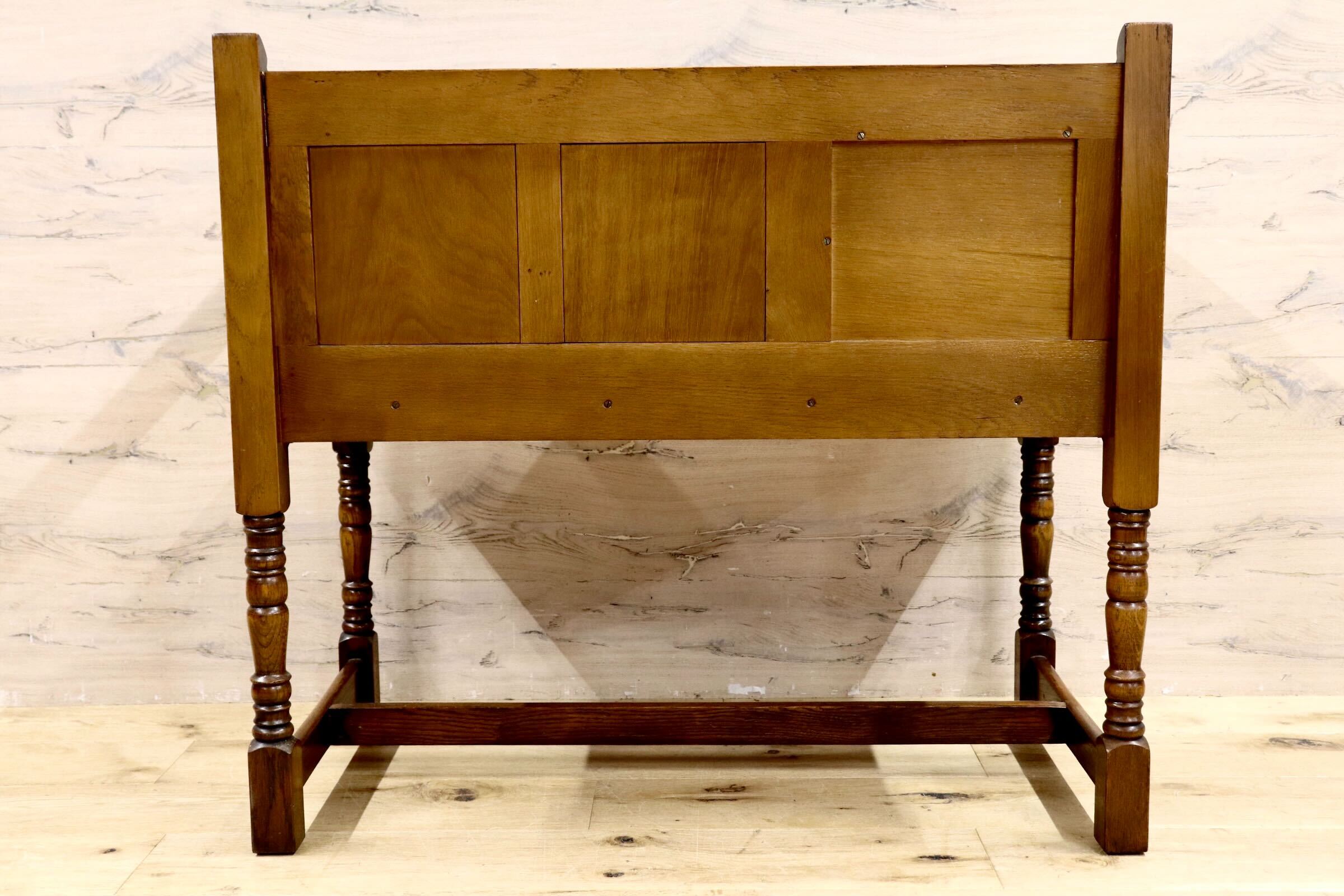 GMIS283○西洋アンティーク イギリス テレフォンベンチ チェア 椅子 レトロ ヨーロピアン クラシック ヴィンテージ オーク無垢材