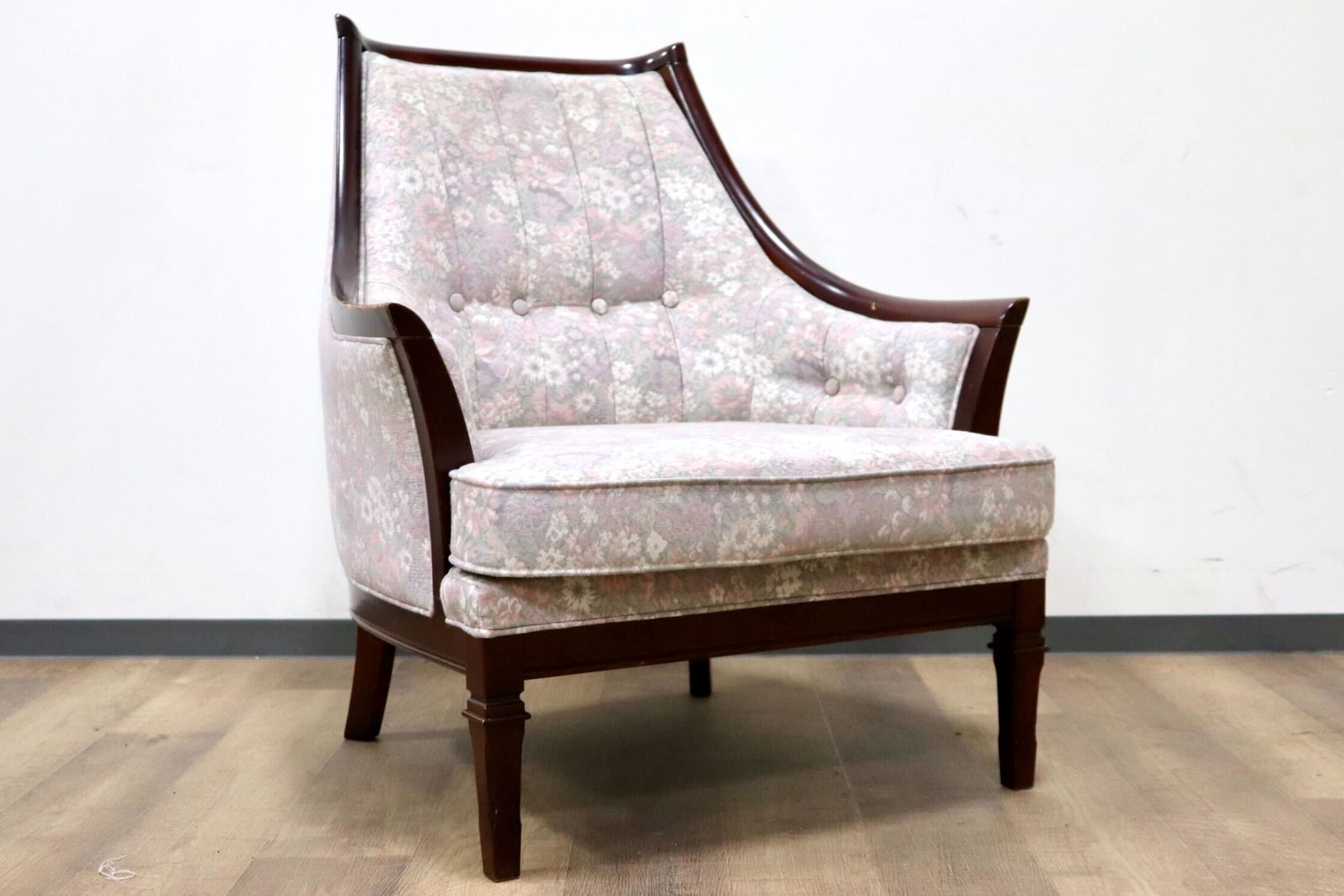 GMHS60E○maruni / マルニ 地中海 サランテ 1人掛けソファ シングルソファ アームソファ ファブリック 花柄 応接 エレガント 定価約18万