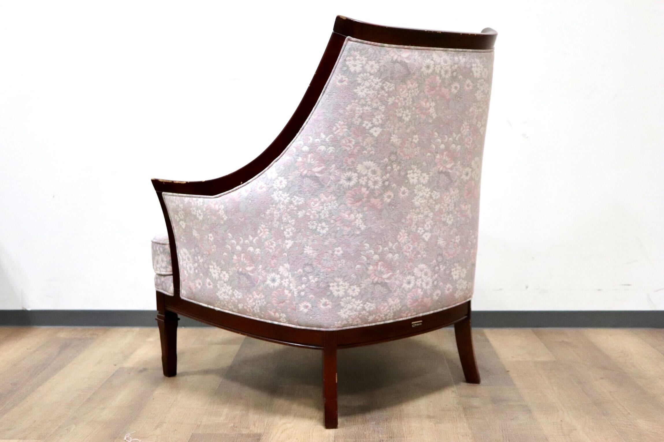 GMHS60E○maruni / マルニ 地中海 サランテ 1人掛けソファ シングルソファ アームソファ ファブリック 花柄 応接 エレガント 定価約18万