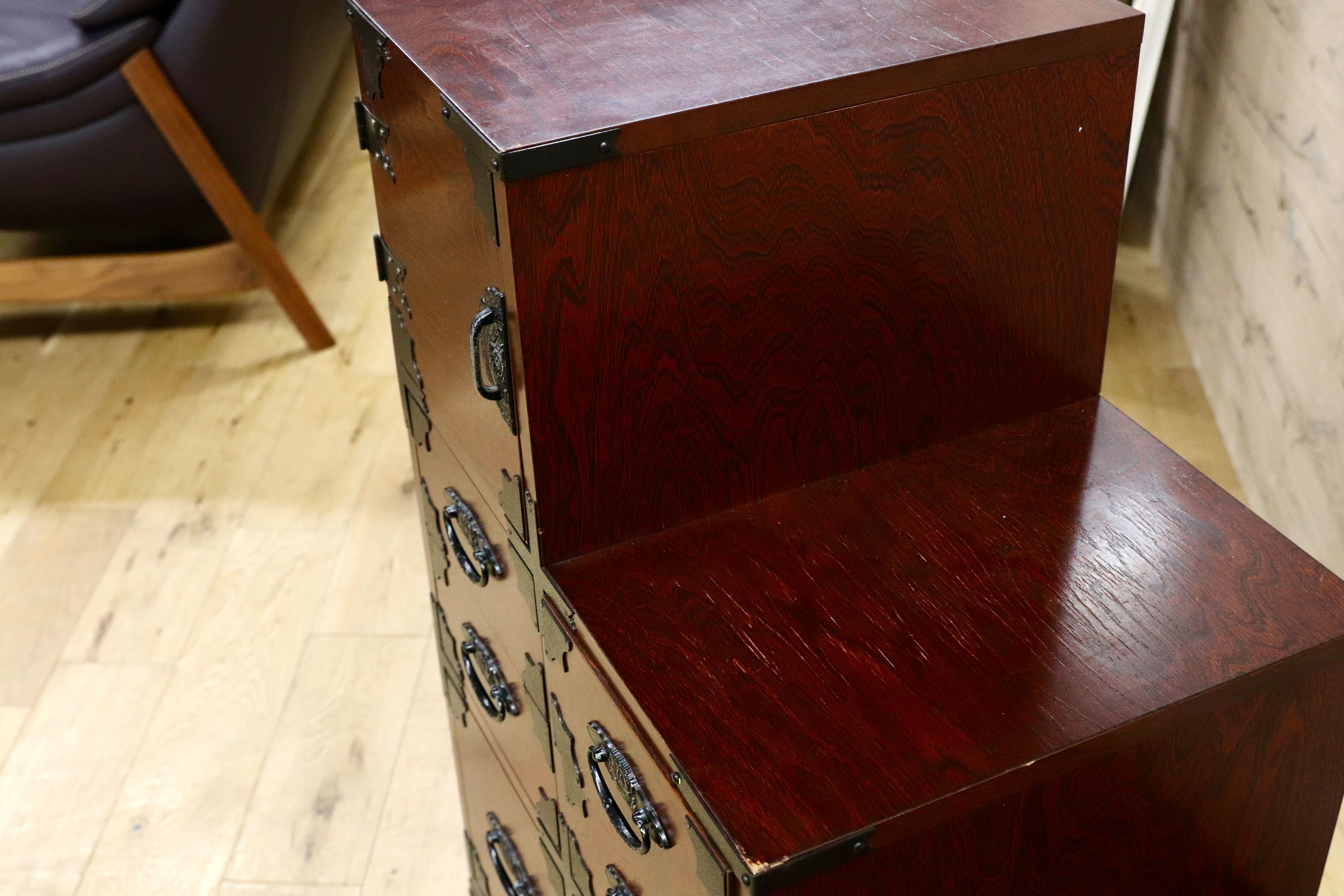 GMIS429○階段箪笥 アンティーク 和家具 整理箪笥 サイドボード 和室 座敷 レトロ 古民家 時代箪笥