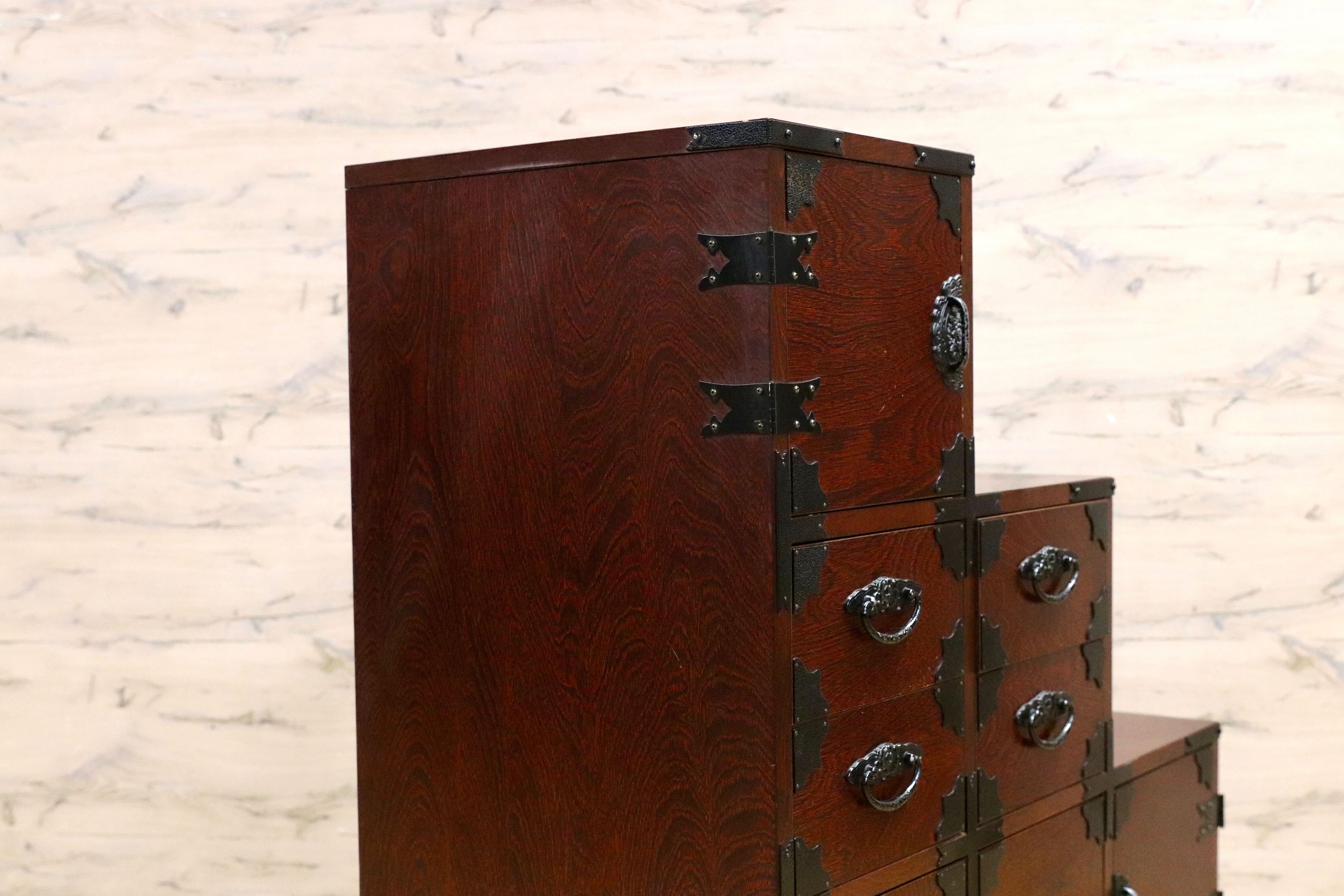 GMIS429○階段箪笥 アンティーク 和家具 整理箪笥 サイドボード 和室 座敷 レトロ 古民家 時代箪笥