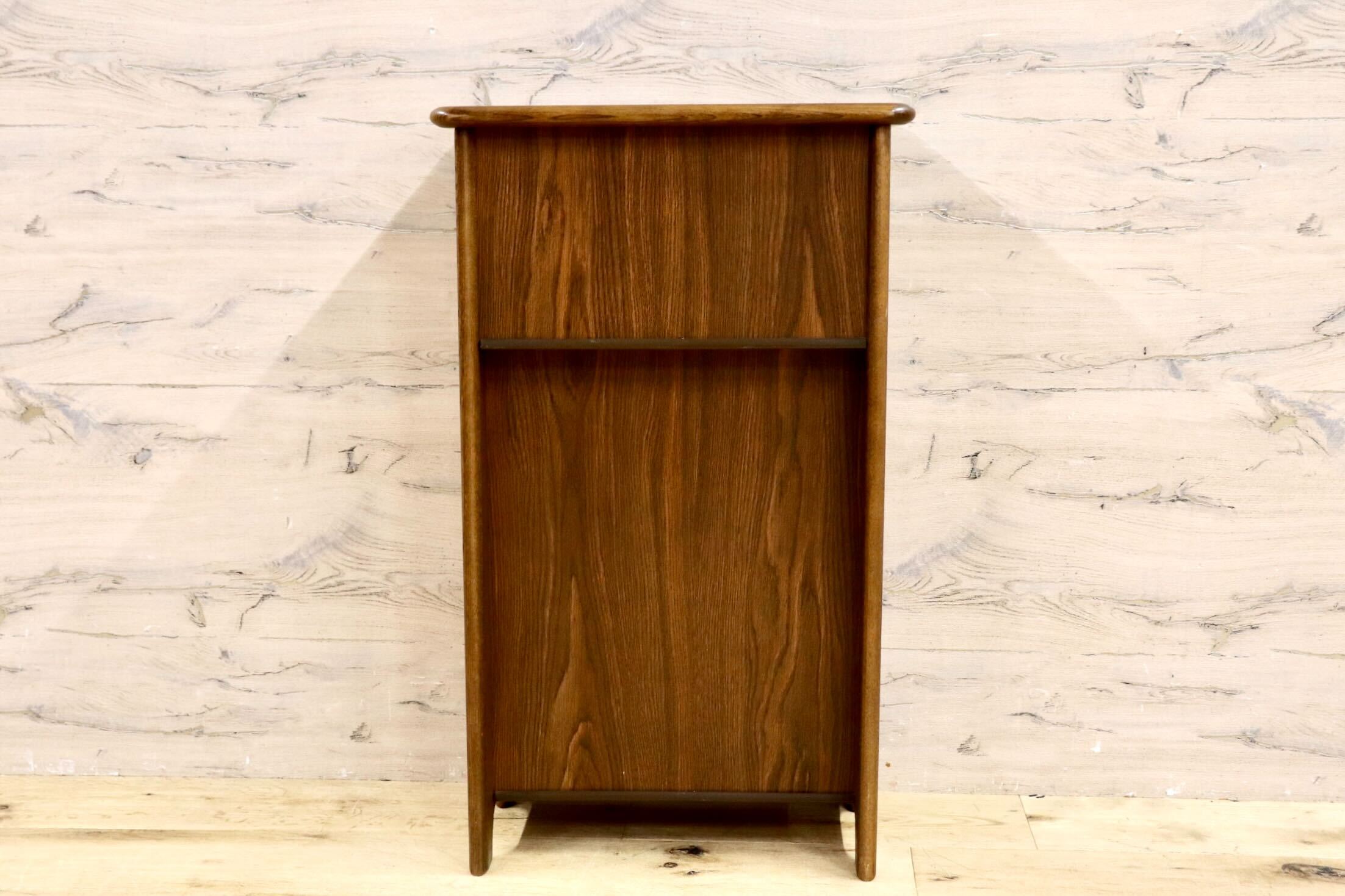 GMIS271○karimoku / カリモク コロニアル 電話台 FAX台 花台 マガジンラック ラタン レトロ 国産家具