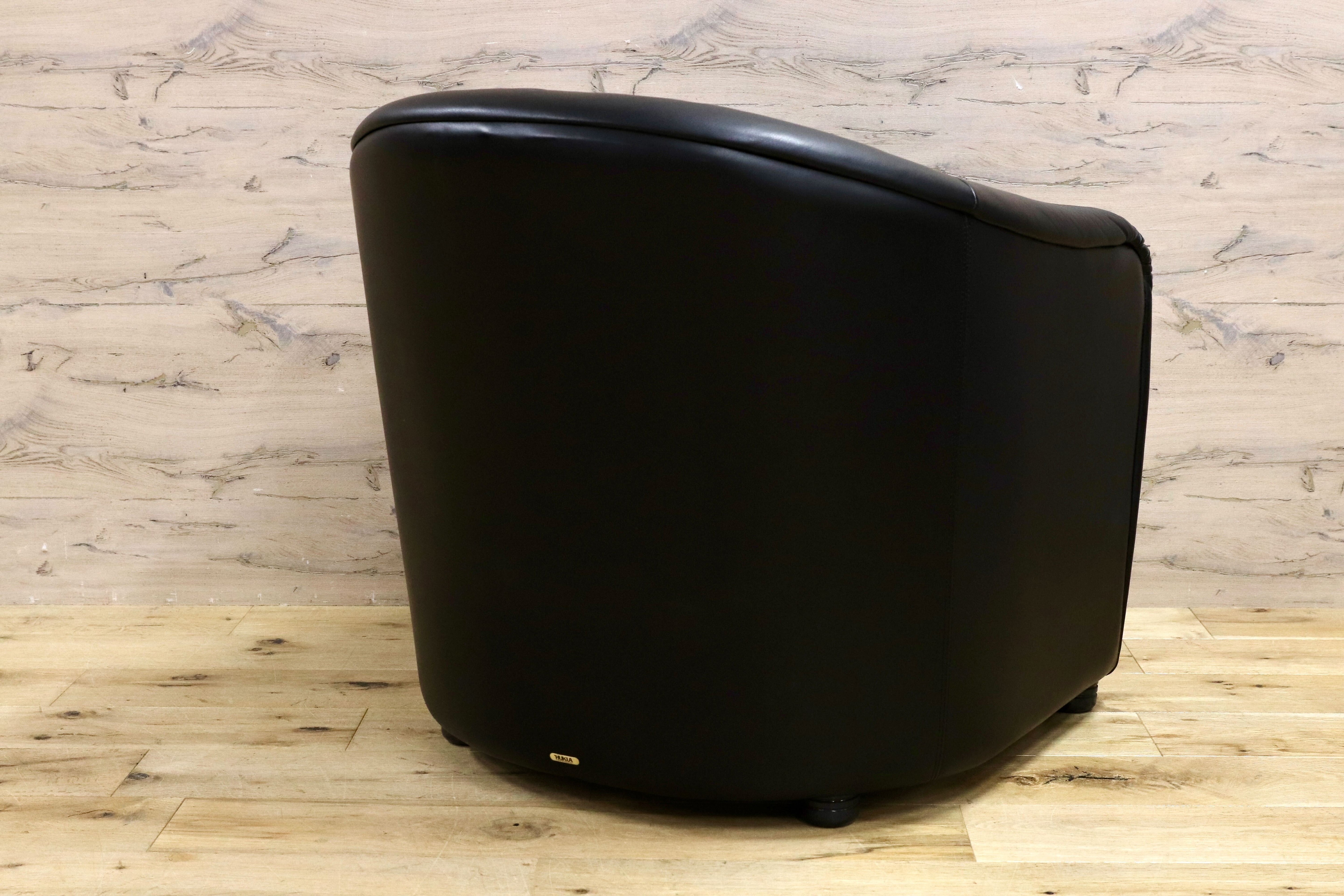 GMHN385C○HUKLA / フクラ 1人掛けソファ ラウンジチェア パーソナルチェア 黒 総革 IDC大塚家具 デザイナーズ ドイツ 約23万