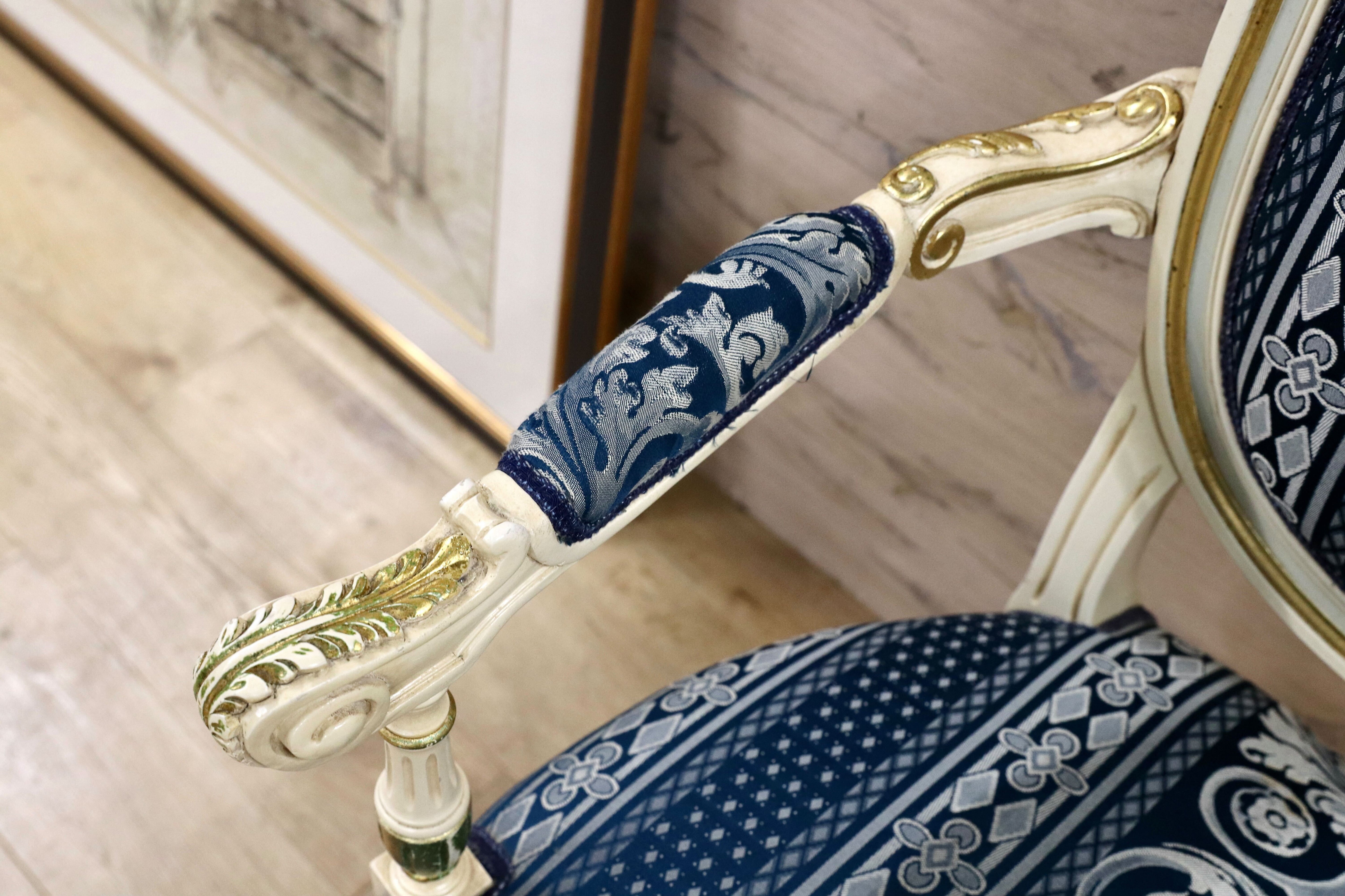 GMGN490B○西洋 アンティーク サロンチェア アームチェア 椅子 クラシック エレガント シャビーシック ロココ調 ヨーロピアン