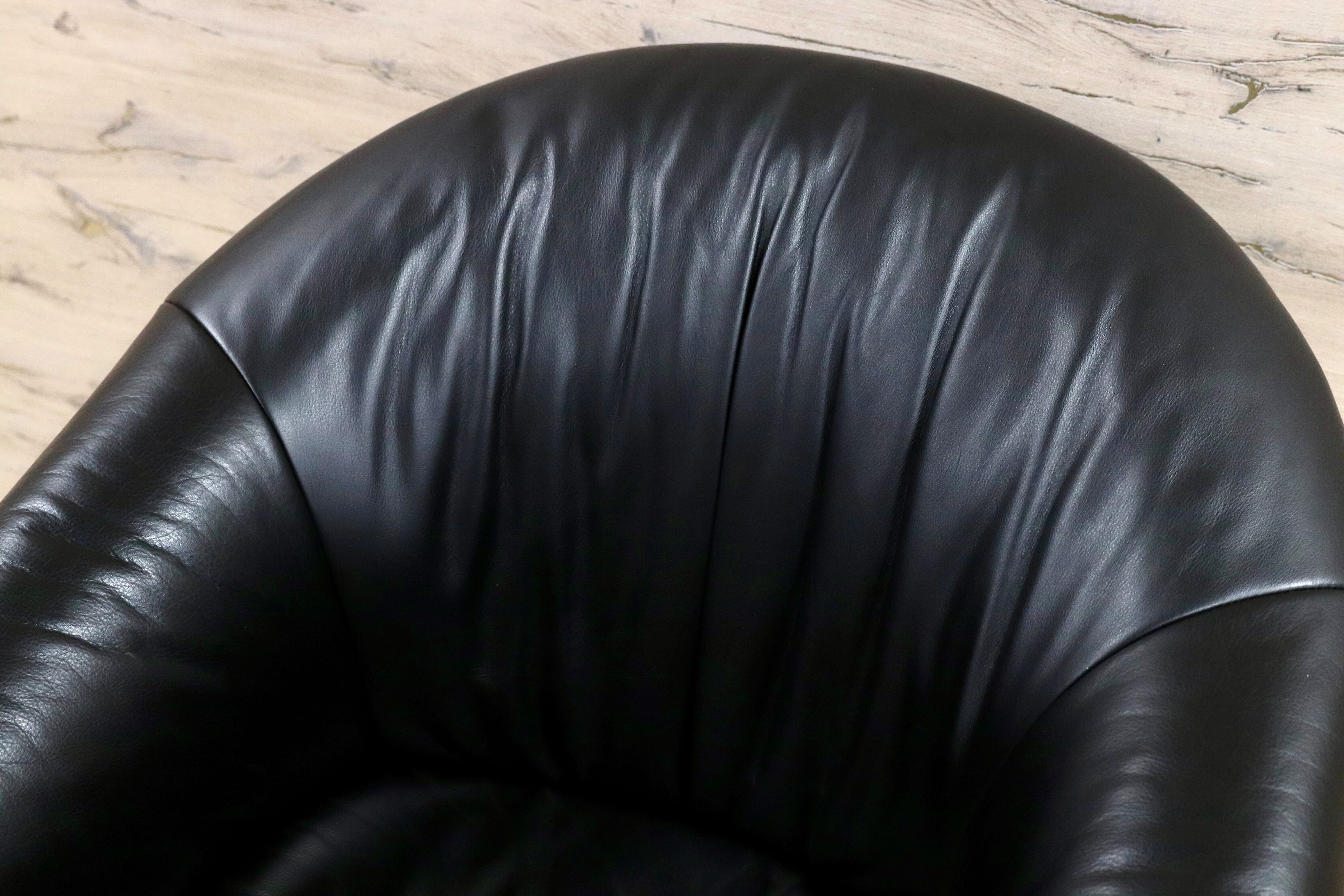 GMHN385D○HUKLA / フクラ 1人掛けソファ ラウンジチェア パーソナルチェア 黒 総革 IDC大塚家具 デザイナーズ ドイツ 約23万