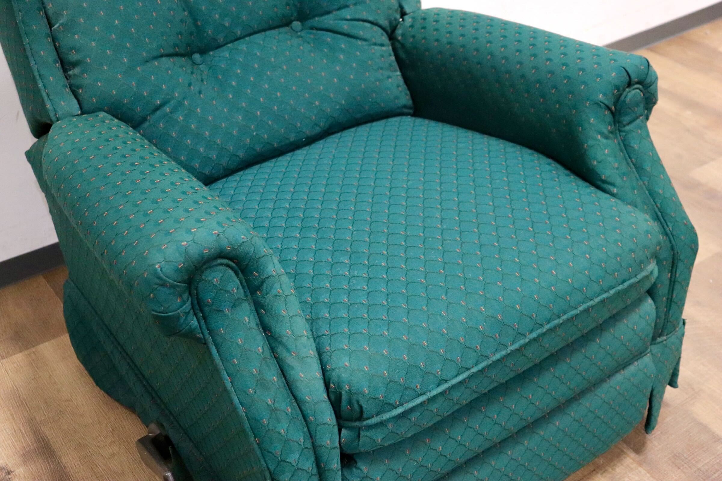 GMHH418○LANE FURNITURE / レーン 1人掛けソファ ロッキングチェア フットレスト ファブリック グリーン US クラシック ヴィンテージ