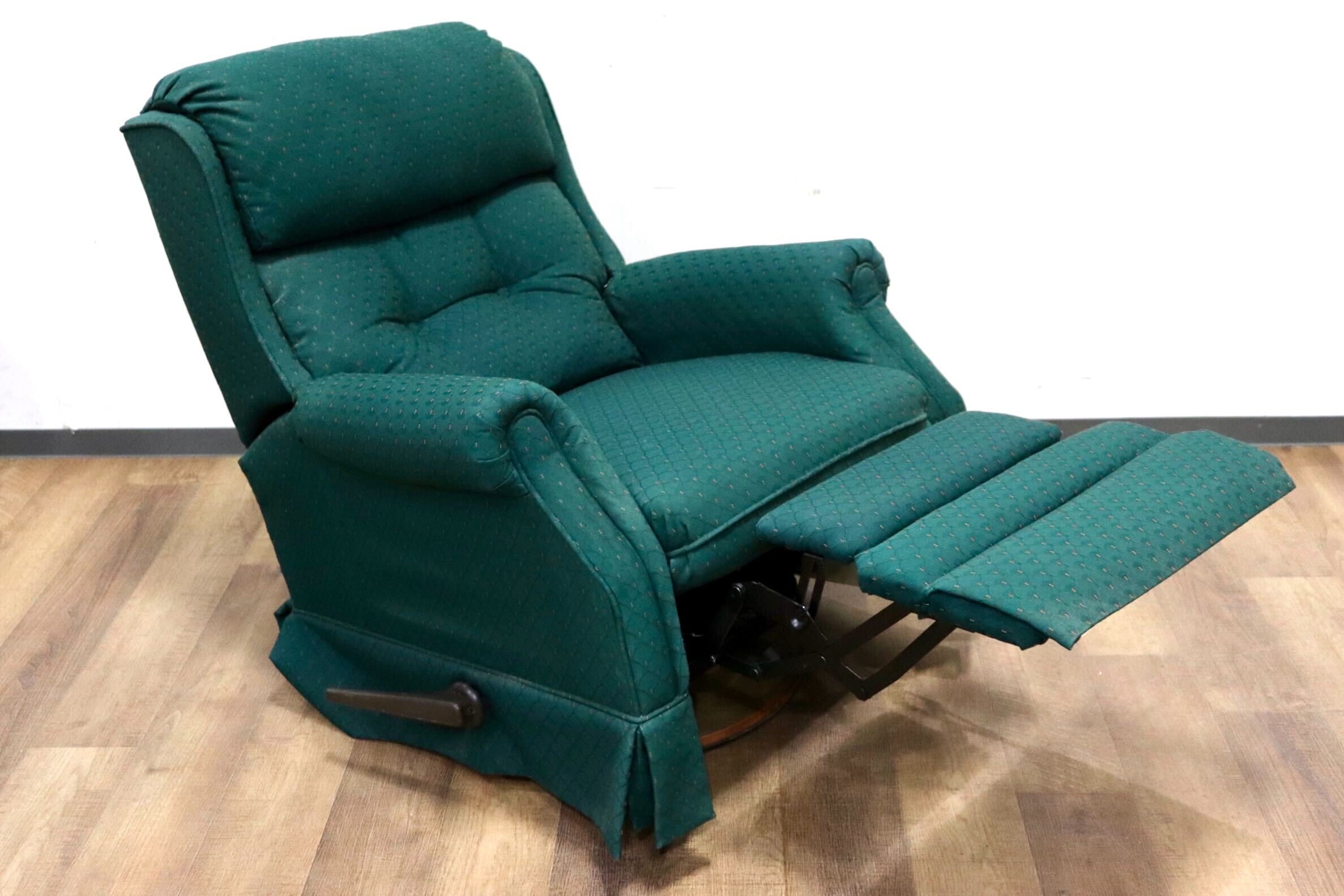 GMHH418○LANE FURNITURE / レーン 1人掛けソファ ロッキングチェア フットレスト ファブリック グリーン US クラシック ヴィンテージ