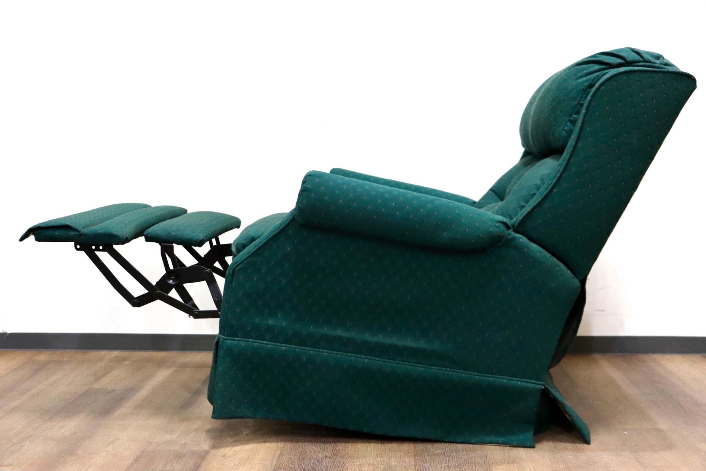 GMHH418○LANE FURNITURE / レーン 1人掛けソファ ロッキングチェア フットレスト ファブリック グリーン US クラシック ヴィンテージ