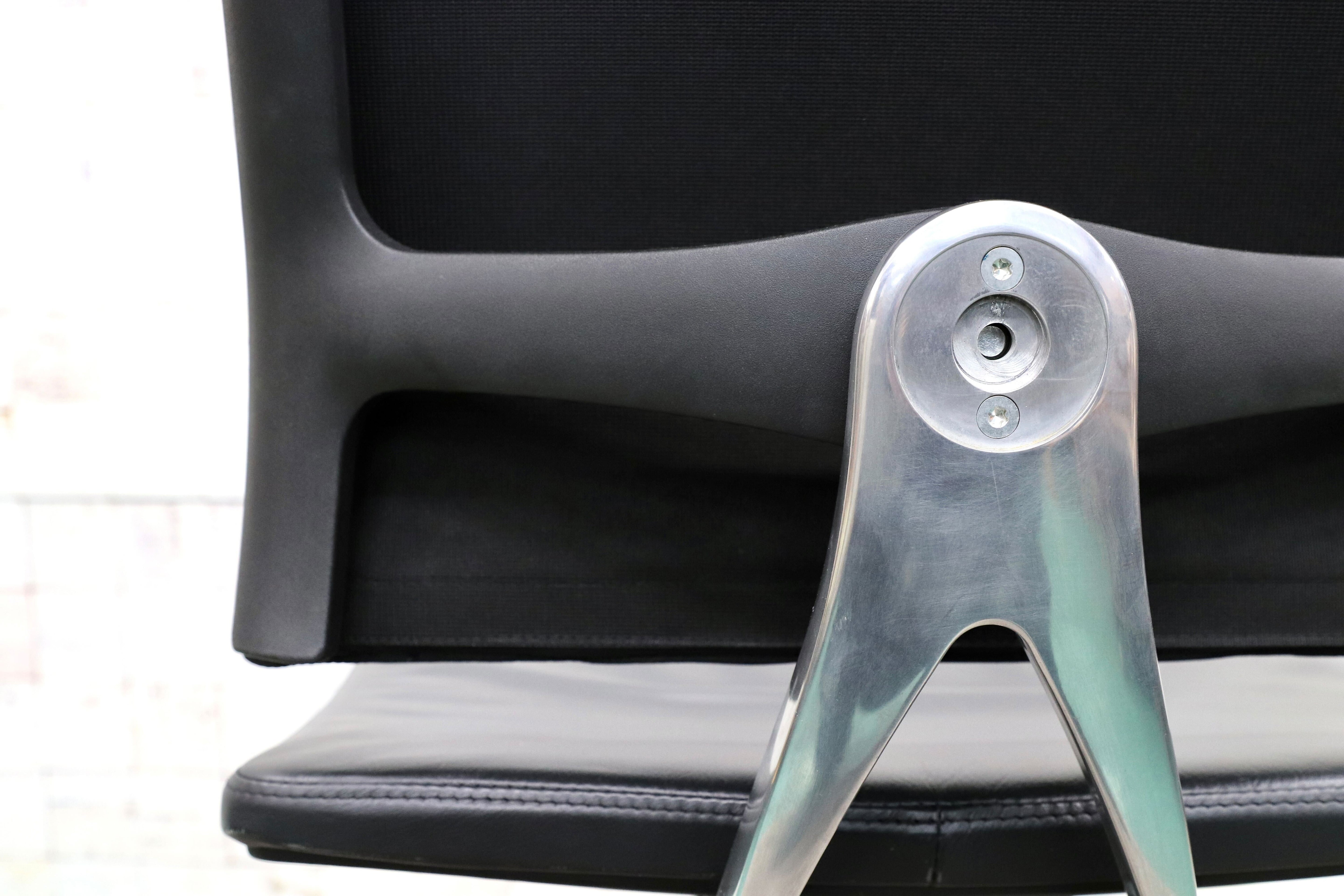 GMGF56A○sedus / セダス OPEN UP オープンアップ デスクチェア アームレス 本革 黒 書斎椅子 オフィスチェア ドイツ ヤマギワ 約30万