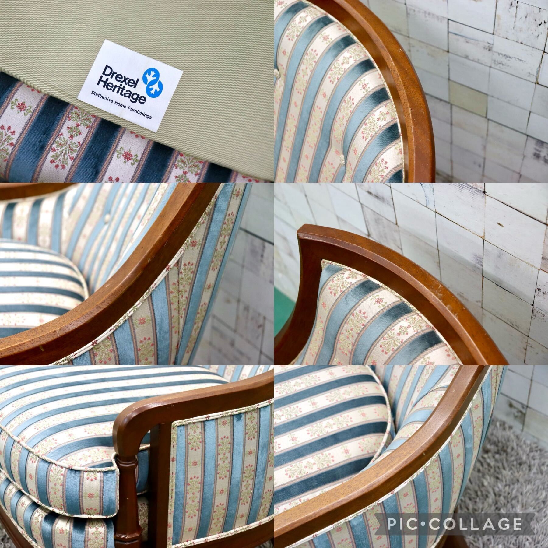 GMGK379A○DREXEL HERITAGE / ドレクセルヘリテイジ Upholstery アップホルスタリー アームチェア ラウンジチェア ヴィンテージ 約57万