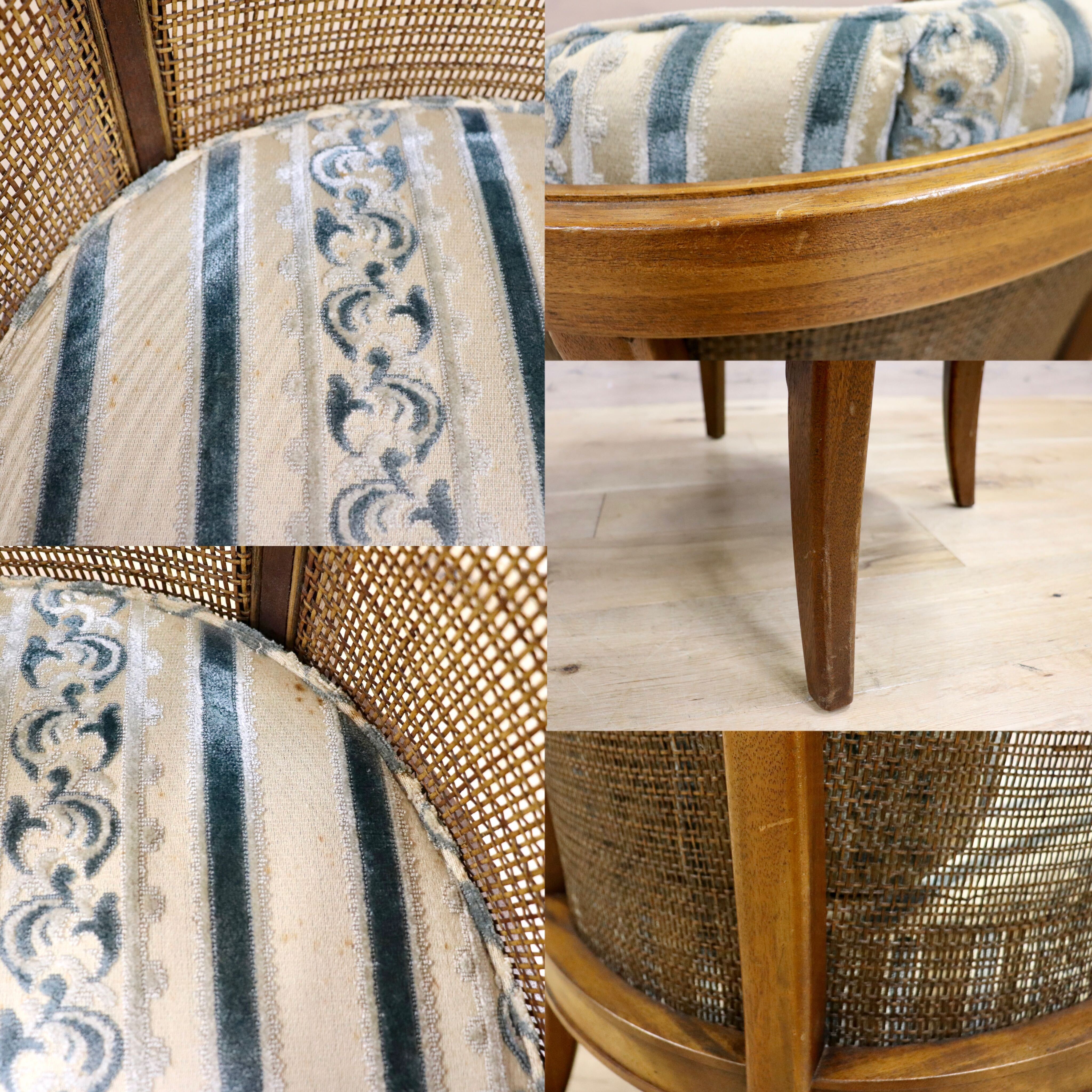 GMHK830B○DREXEL HERITAGE / ドレクセルヘリテイジ アームチェア シングルソファ ラウンジチェア ラタン ファブリック ヴィンテージ