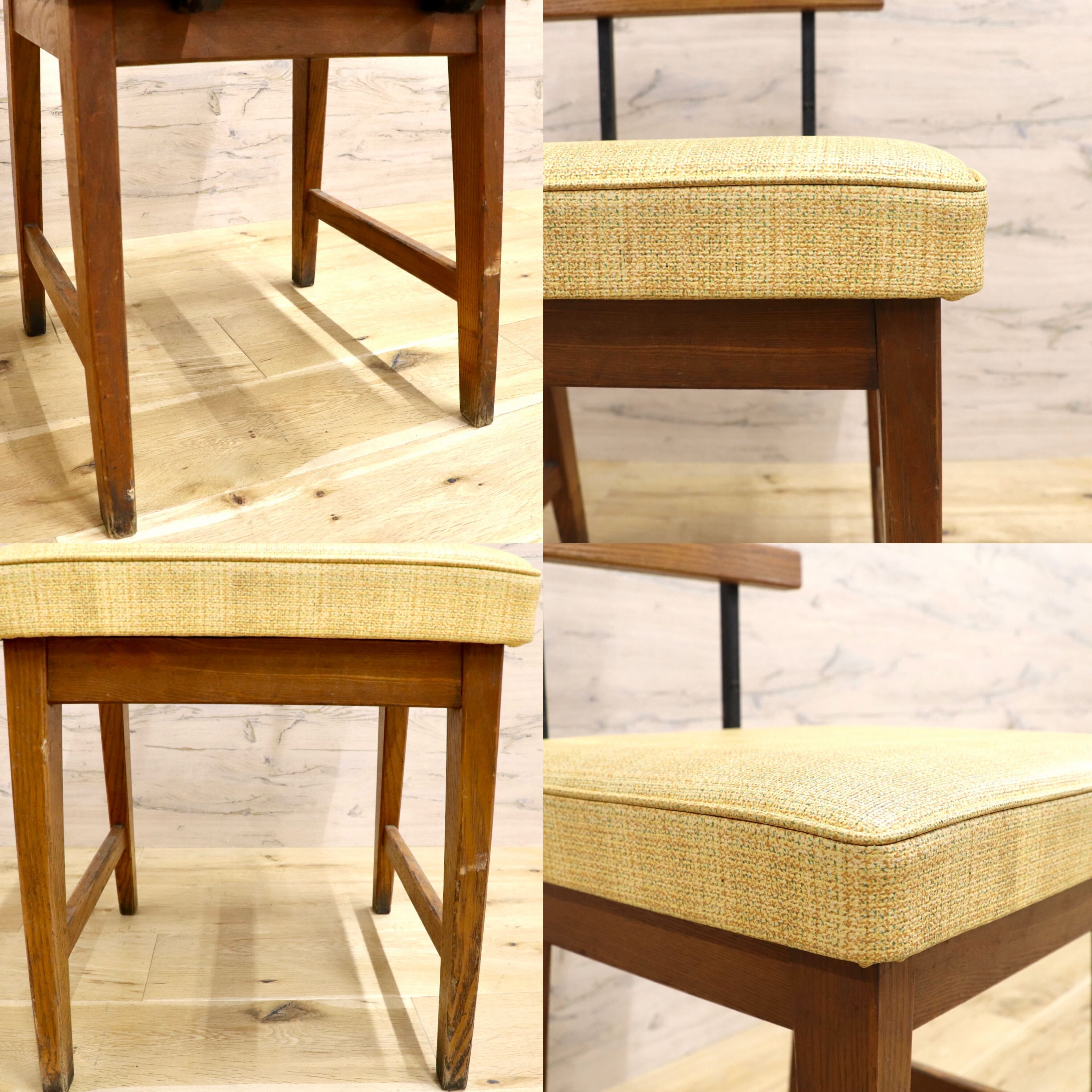 GMIS495A○アンティーク 北欧スタイル ヴィンテージ ダイニングチェア デスクチェア コンパクトチェア 木製 ビニールレザー 椅子 レトロ