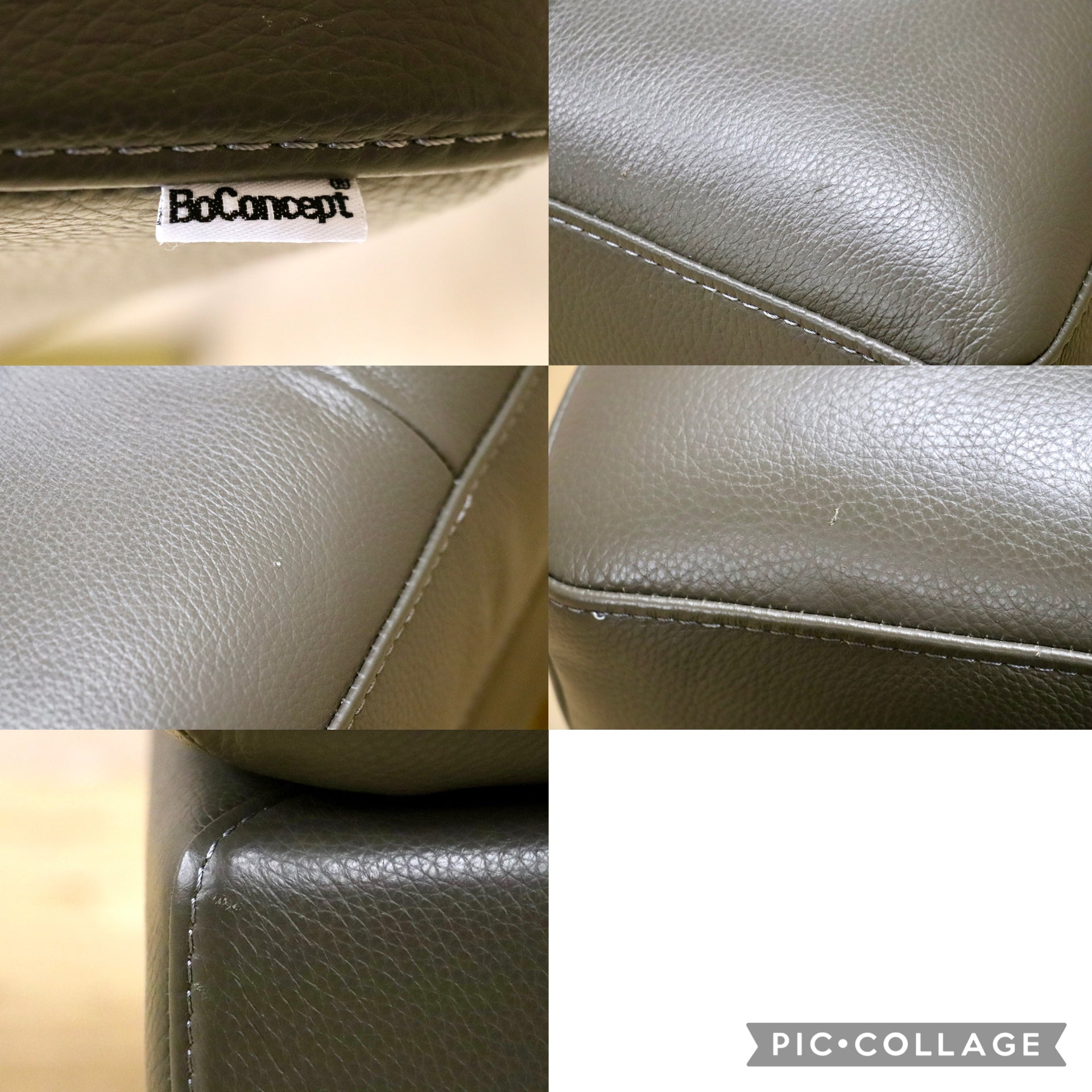GMJK292A○BoConcept / ボーコンセプト Osaka フットスツール オットマン ブラスレッグスツール ローチェア 本革 北欧モダン