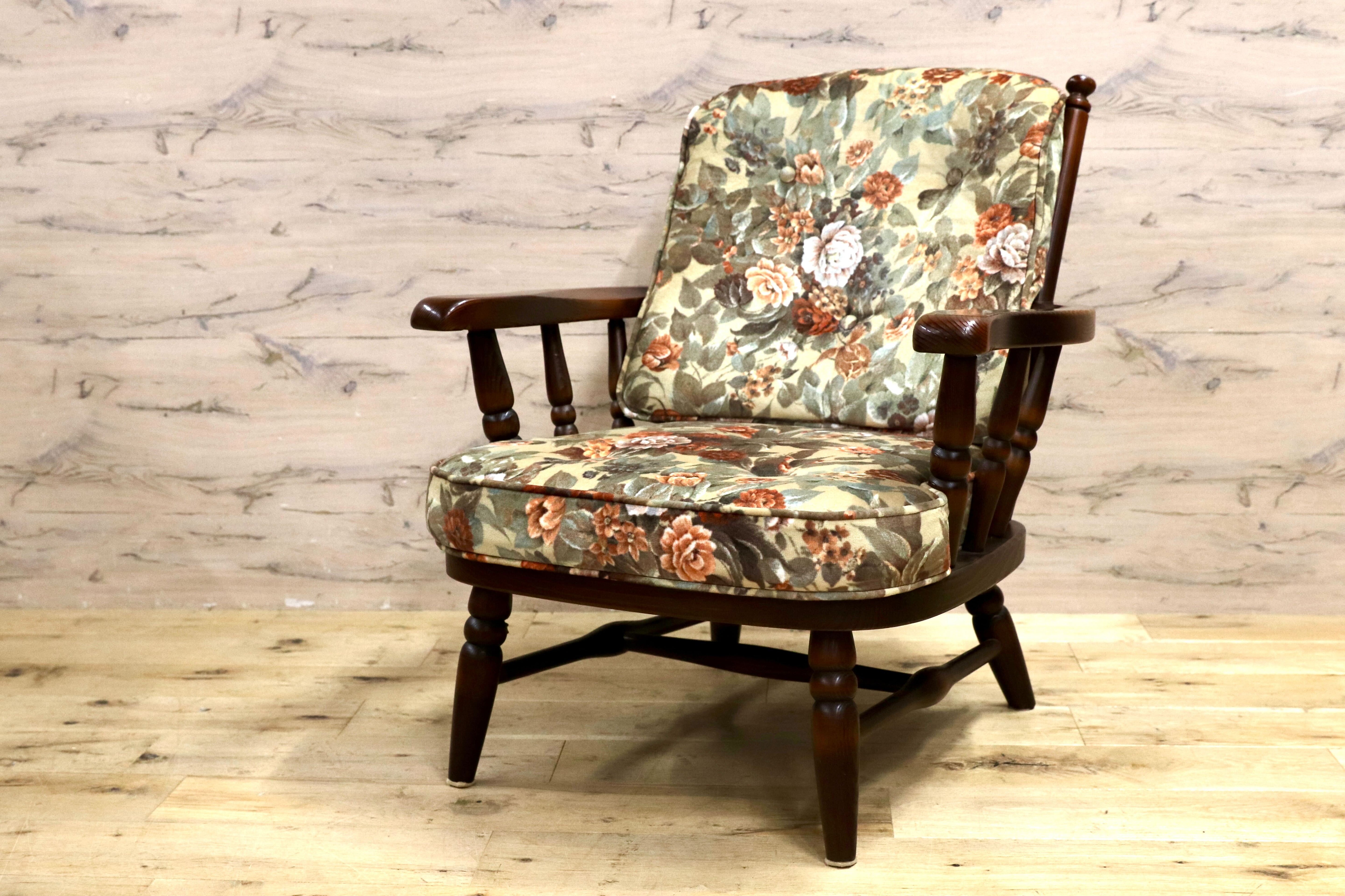 GMIS414A○飛騨産業 / HIDA キツツキ フロンティア アームチェア 椅子 1人掛けソファ ラウンジチェア 廃番 オールド カントリー 稀少