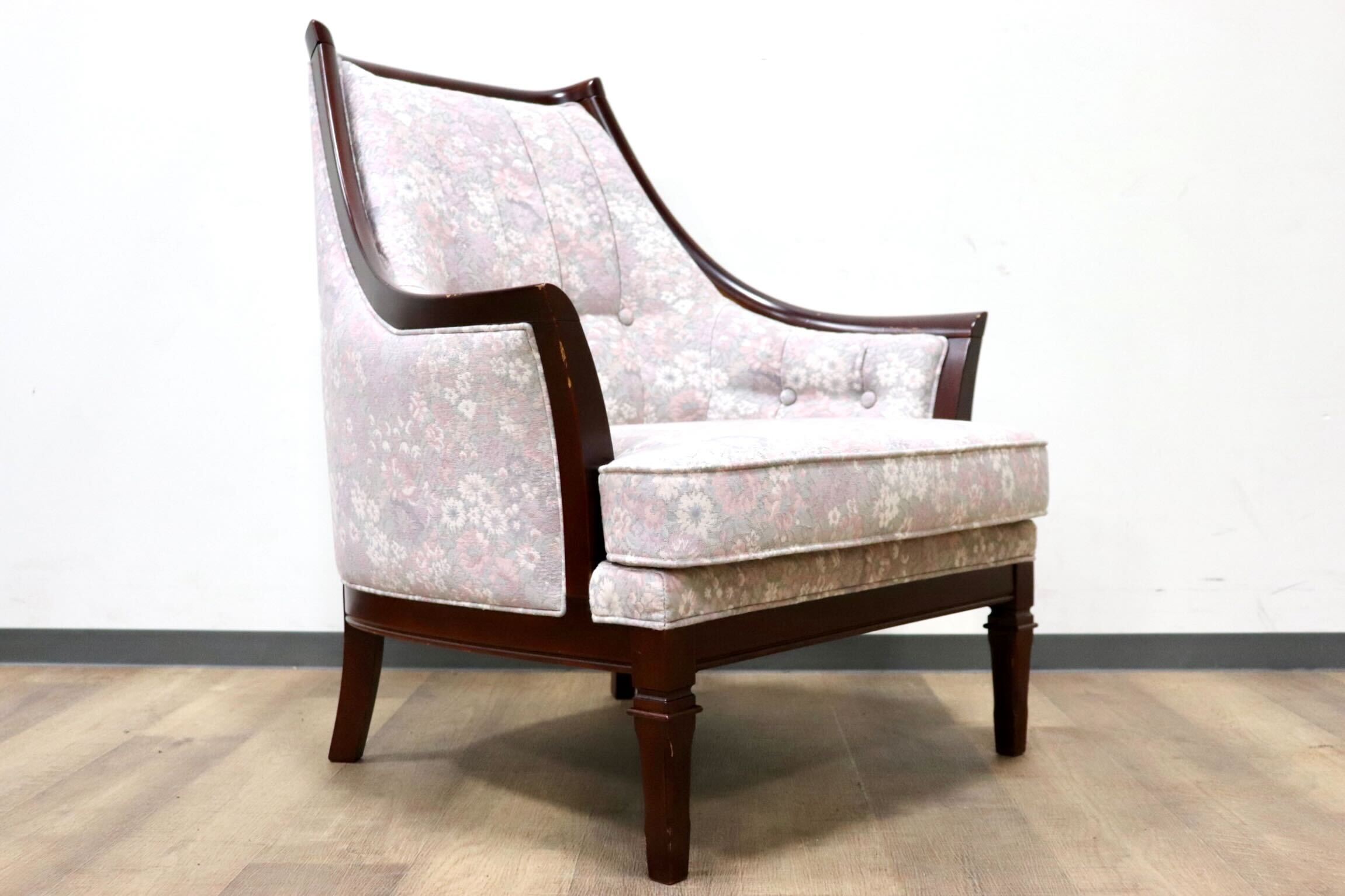 GMHS60F○maruni / マルニ 地中海 サランテ 1人掛けソファ シングルソファ アームソファ ファブリック 花柄 応接 エレガント 定価約18万