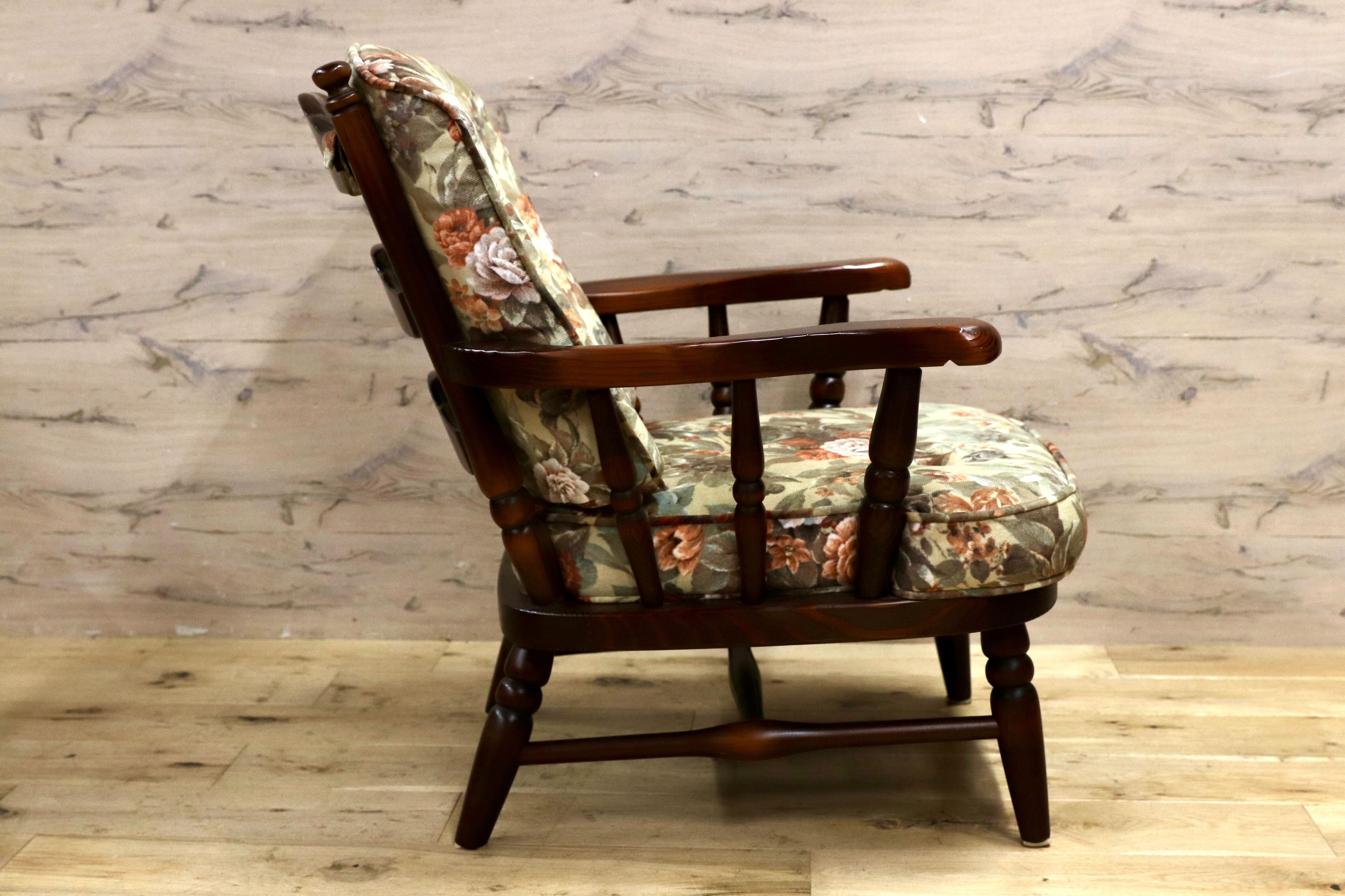 GMIS414A○飛騨産業 / HIDA キツツキ フロンティア アームチェア 椅子 1人掛けソファ ラウンジチェア 廃番 オールド カントリー 稀少